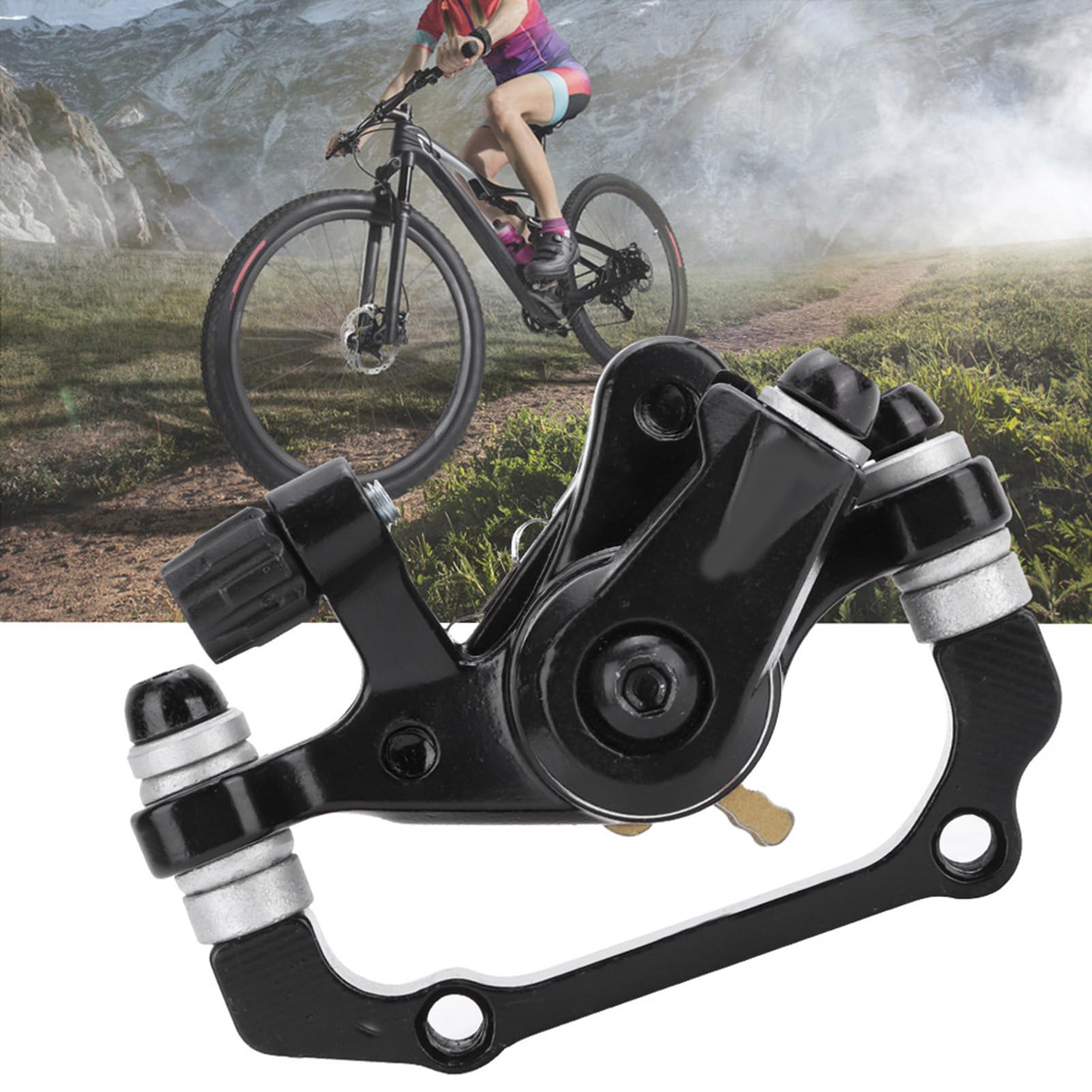 Premium Universal Black Aluminum Disc Brake Calipers for Electric Bikes - Front & Rear Mechanical Brake Set with Mounting Screws - Perfect for E-Bike Upgrades, Mountain Bikes & Commuter Cycling Accessories