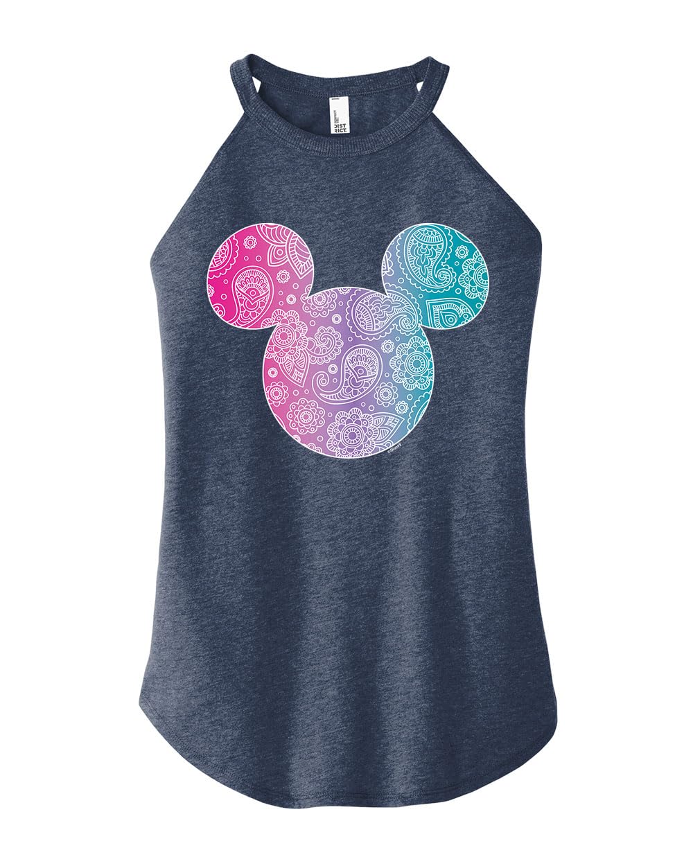 Disney Mickey & Friends Bandana Pattern Mickey Juniors High Neck Tank Top for Girls - Cute Summer Outfit for Casual Wear, Beach, and Disney Theme Parties