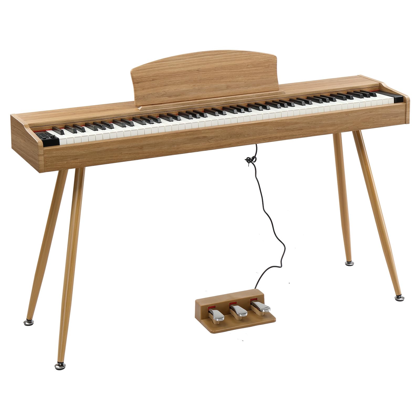 GLARRY 88-Key Full Weighted Digital Piano Keyboard with Heavy Hammer Action, Bluetooth, 3 Pedals & 2 Speakers - Perfect for Beginners & Home Practice (Burlywood) | Ideal for Music Lessons, Studio Recording & Live Performances
