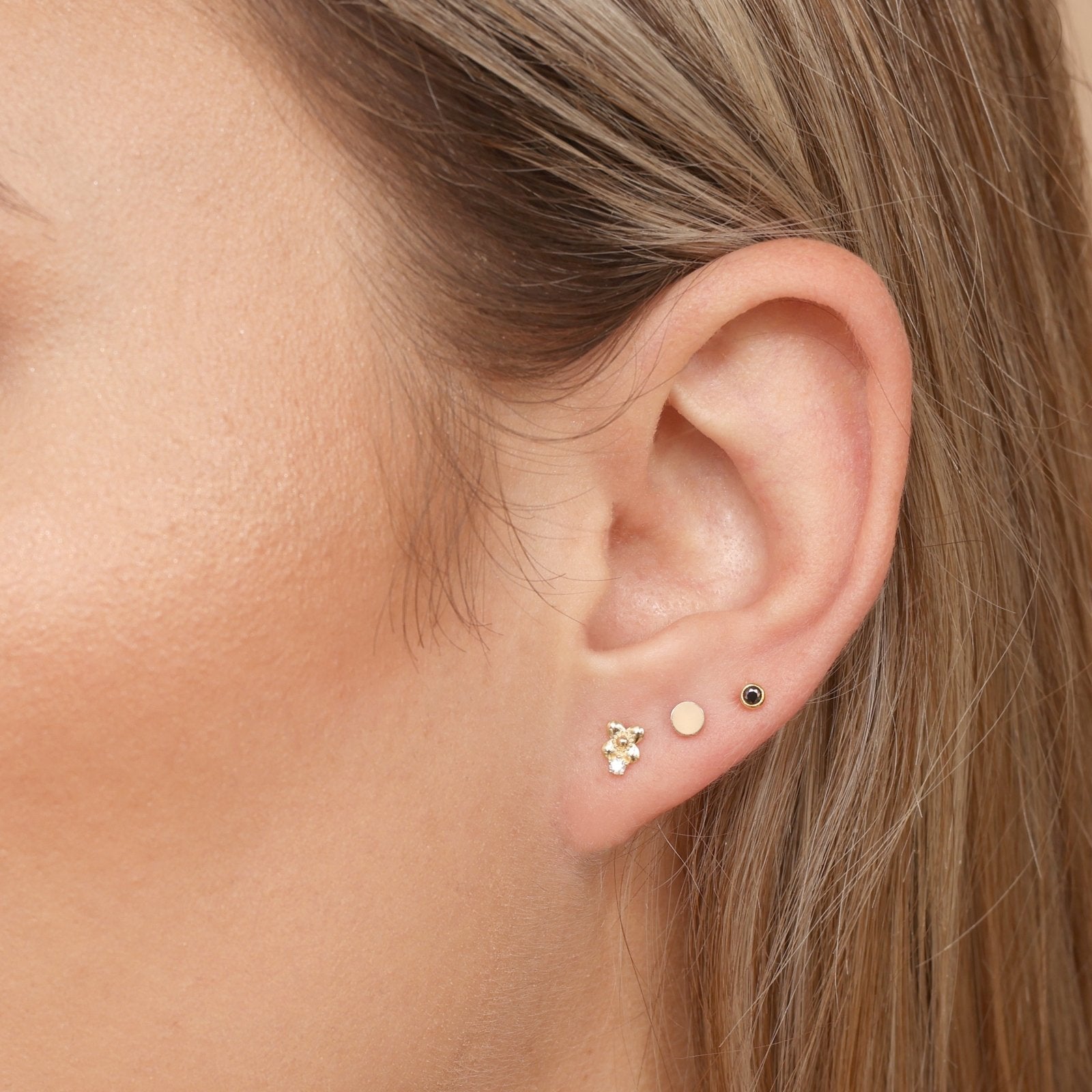Petite Black Onyx Earrings - 14k Solid Yellow Gold Bezel Set | Elegant Dainty Jewelry for Women, Perfect for Everyday Wear, Parties & Gifts
