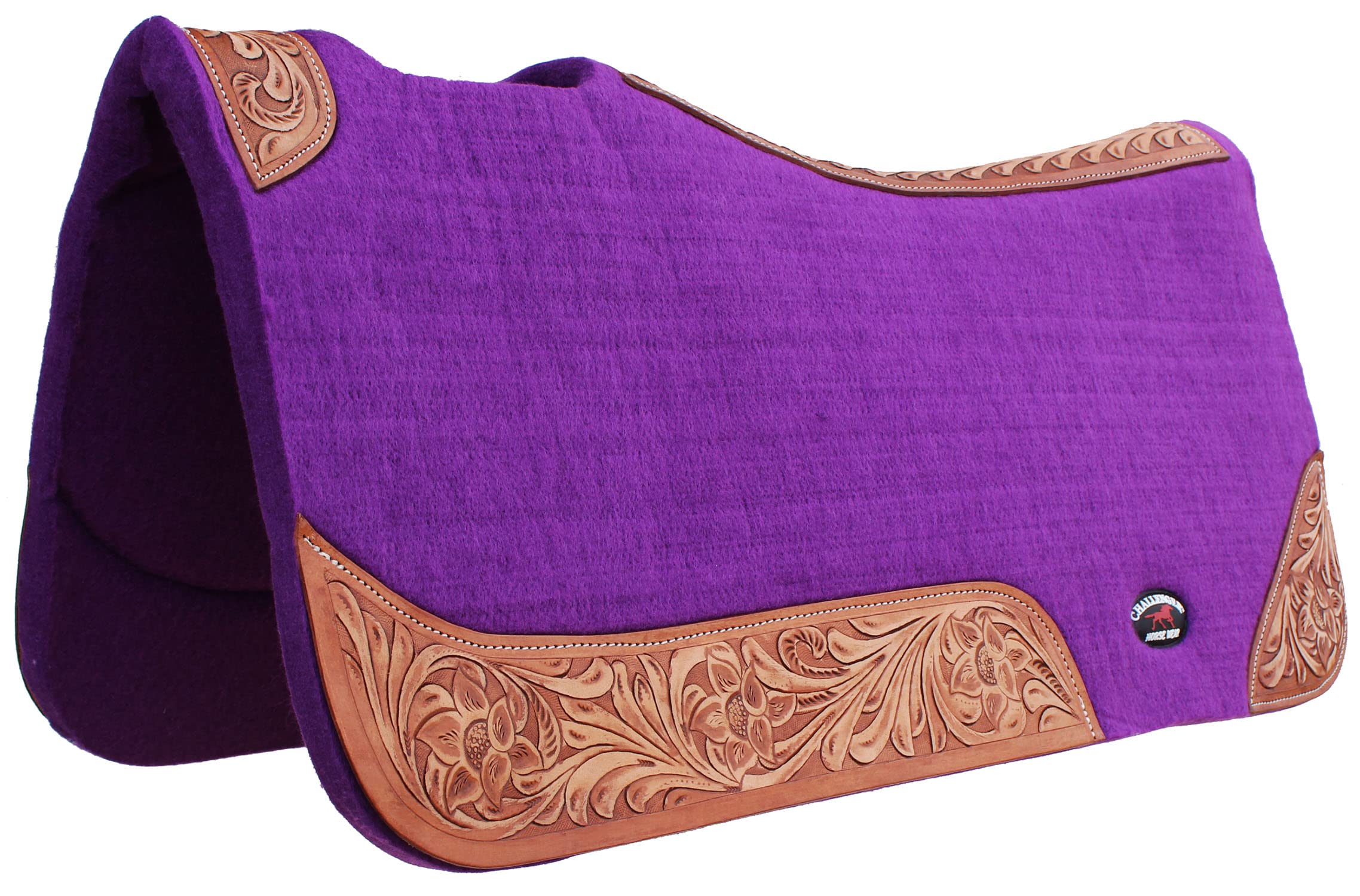 CHALLENGER Western Horse Saddle Pad - Contoured Wool Felt with Moisture Wicking Technology (Model 39177) | Perfect for Trail Riding, Rodeos & Equestrian Competitions
