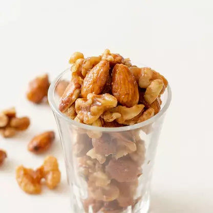 Premium Manuka Honey Coated Almonds & Walnuts - 100g Natural Healthy Snack for Energy Boost | Perfect for Office, Hiking & Gift Giving