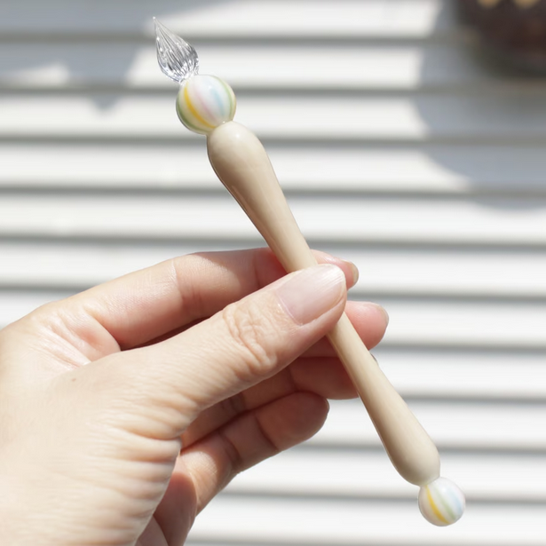 Japanese Glass Dip Pen - Candy & Light Brown Colors, Perfect Calligraphy Writing Tool for Artists, Writers & Lettering Enthusiasts | Ideal for Journaling, Sketching & Creative Gift Giving