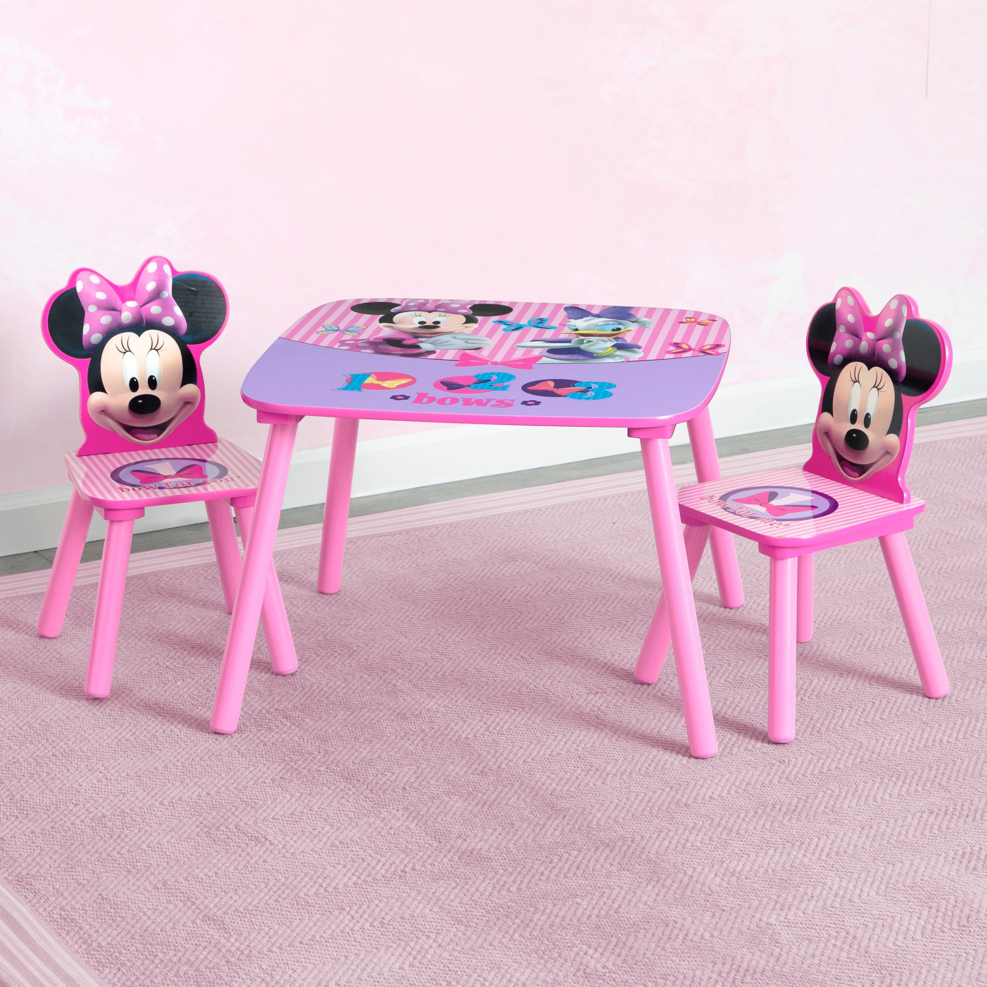 Minnie Mouse Kids Table and Chair Set - Disney Themed Furniture for Toddlers - Perfect for Playroom, Birthday Parties, and Preschool Activities
