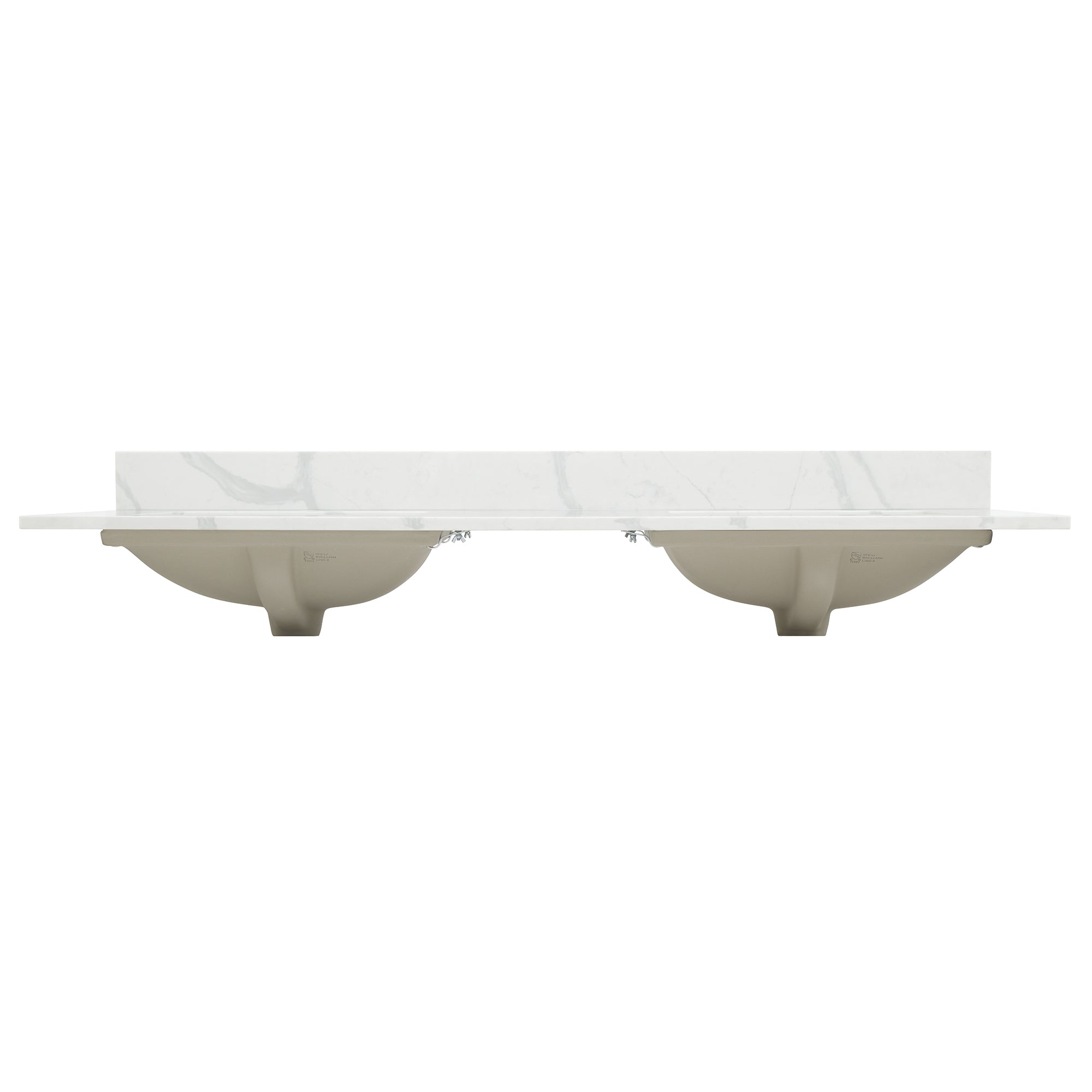 Arbios Quartz Vanity Top in Calacatta White with Integrated White Sink - Perfect for Bathroom Renovation & Modern Home Decor