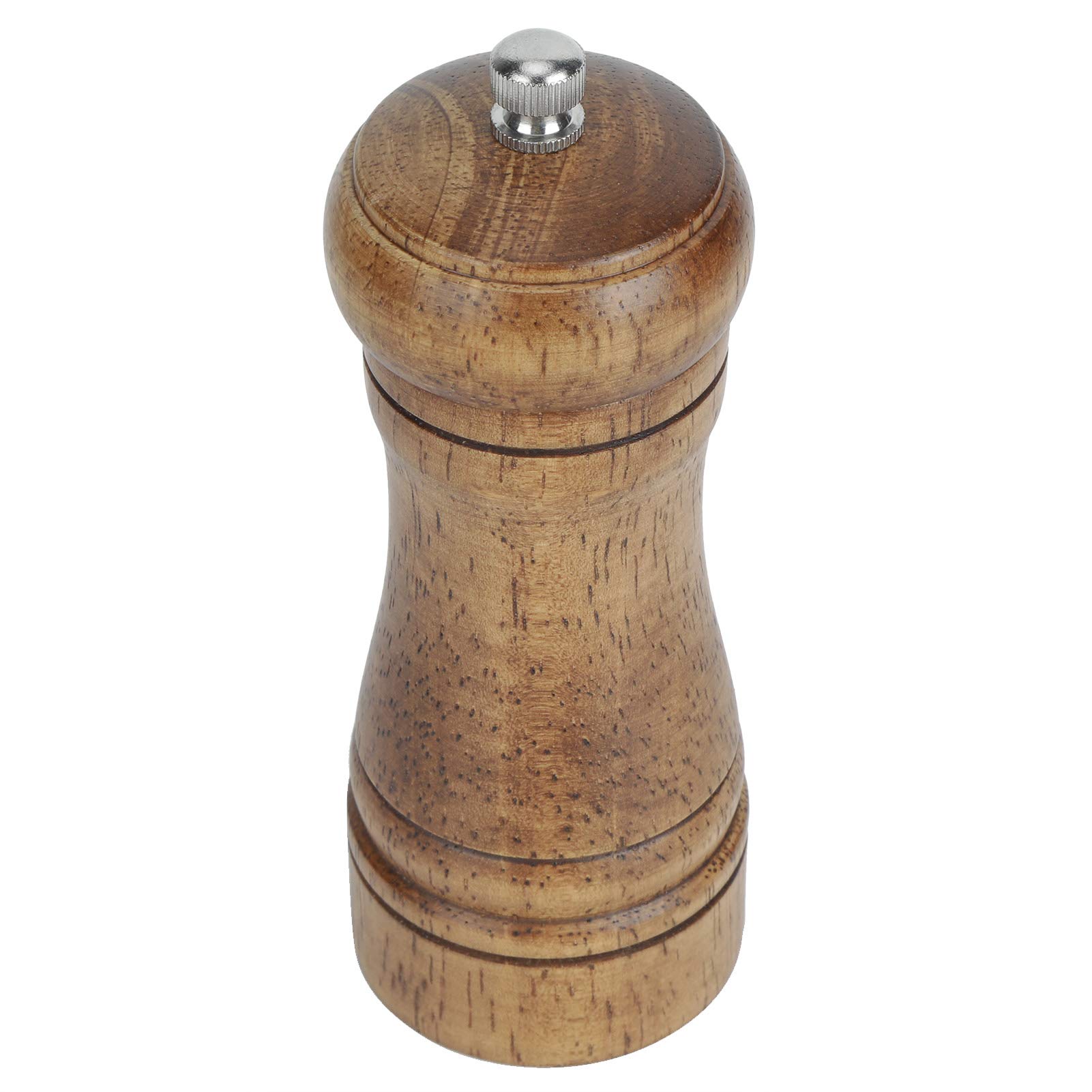 Premium Refillable Wooden Pepper Mill with Ceramic Grinding Core - 5 Inch Rustproof Manual Salt and Pepper Grinder for Kitchen, Restaurant & Dining Table - Perfect for Gourmet Cooking, BBQ & Home Use