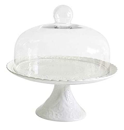 12 Inches White Porcelain Decorative Cake Stand - Elegant Cupcake Holder for Weddings, Parties & Home Decor | Durable Serving Tray & Dessert Display for Cakes, Pastries & Treats