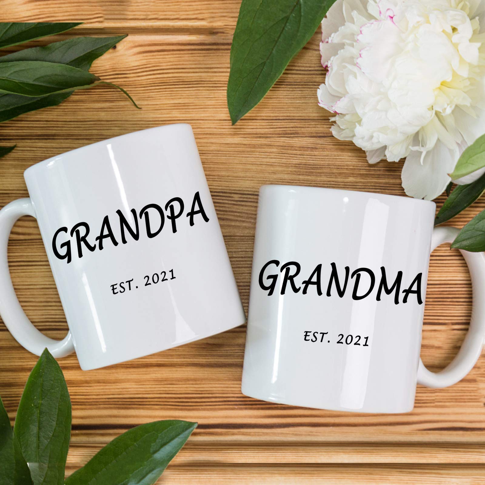 2021 New 11oz Grandparents Gift Mug - Personalized Coffee Cup for Grandma & Grandpa from Grandkids | Great for Birthdays, Anniversaries & Holidays