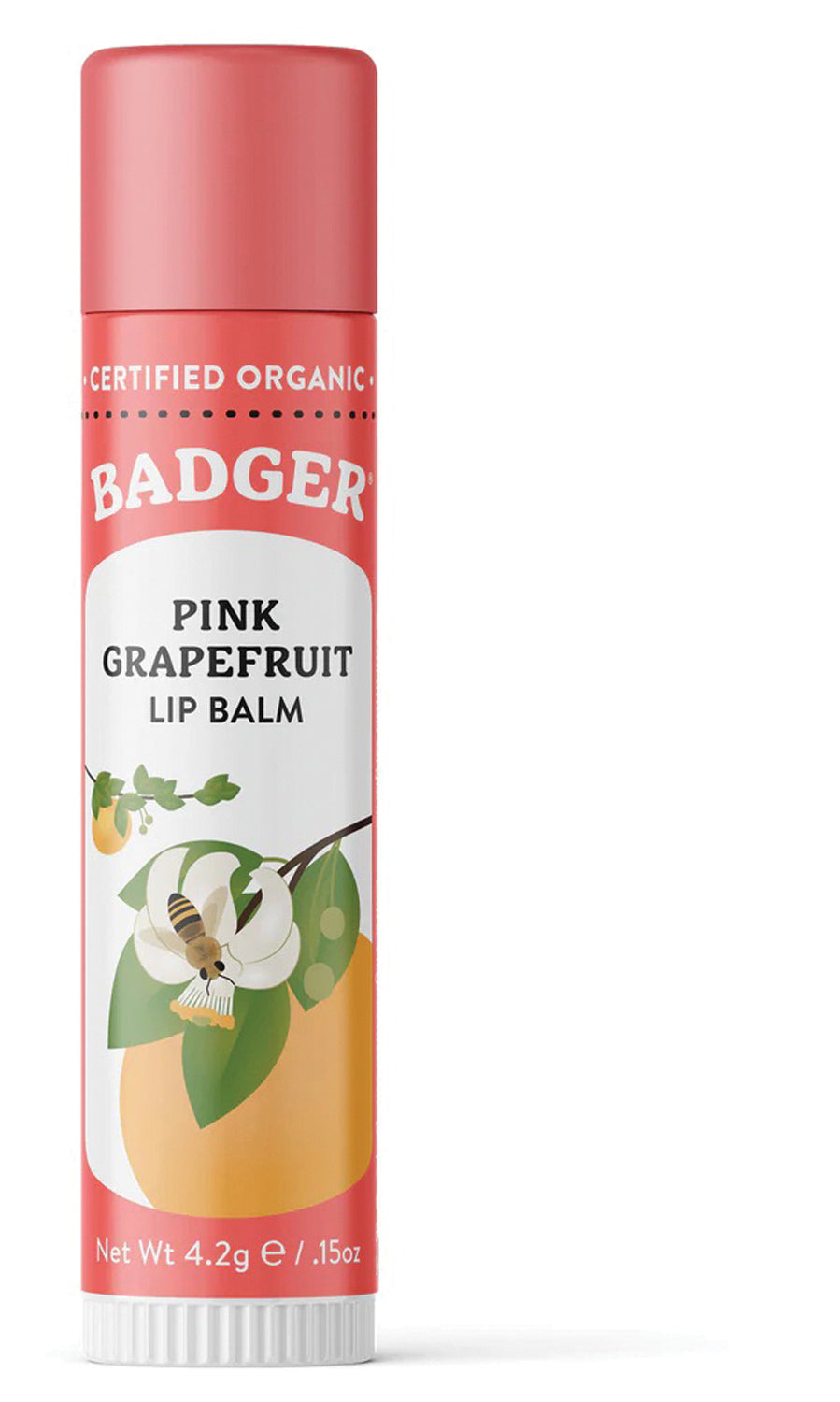Organic Grapefruit Lip Balm by Badger - 0.15oz | Moisturizing & Natural Lip Care for Dry Lips | Perfect for Outdoor Activities, Travel & Daily Use