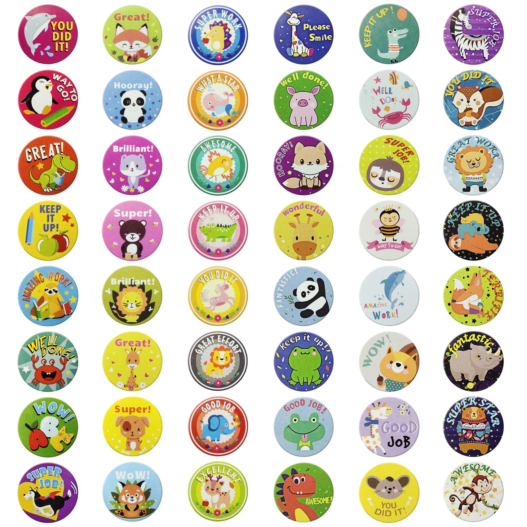 1008 PCS Animal Reward Stickers for Teachers & Kids - 56 Fun Designs, 1 Inch School Stickers on Sheets - Perfect for Classroom Supplies, Motivational Awards & Homework Encouragement - Great for Teachers, Students & Homeschooling Activities
