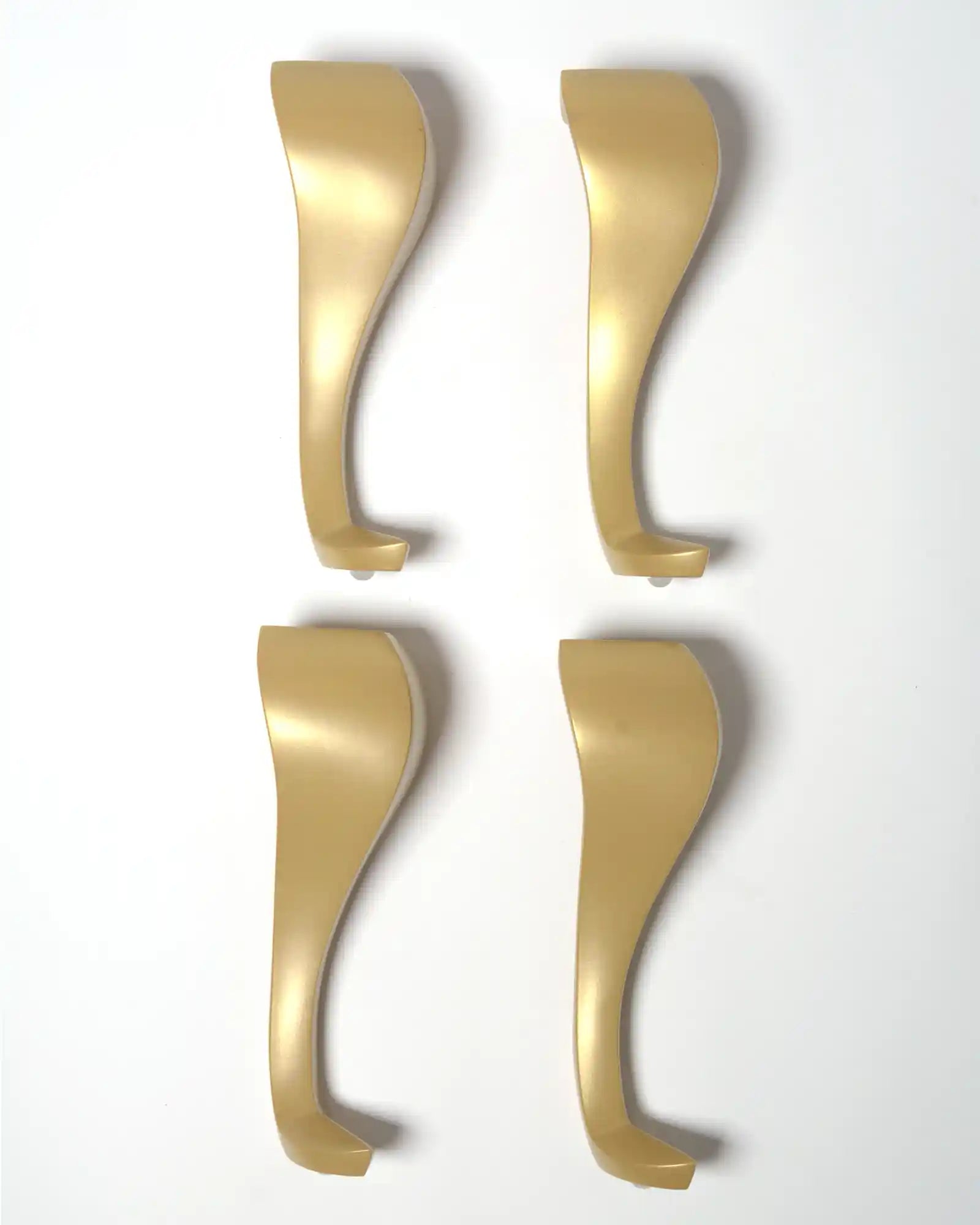 24cm Tall Queen Anne Furniture Legs in Soft Gold - Perfect for Sofa, Chair & Table Restoration & DIY Projects