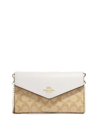 Coach Signature Canvas Envelope Clutch Crossbody Bag for Women | Stylish Shoulder Purse for Evening Parties, Date Nights & Special Occasions