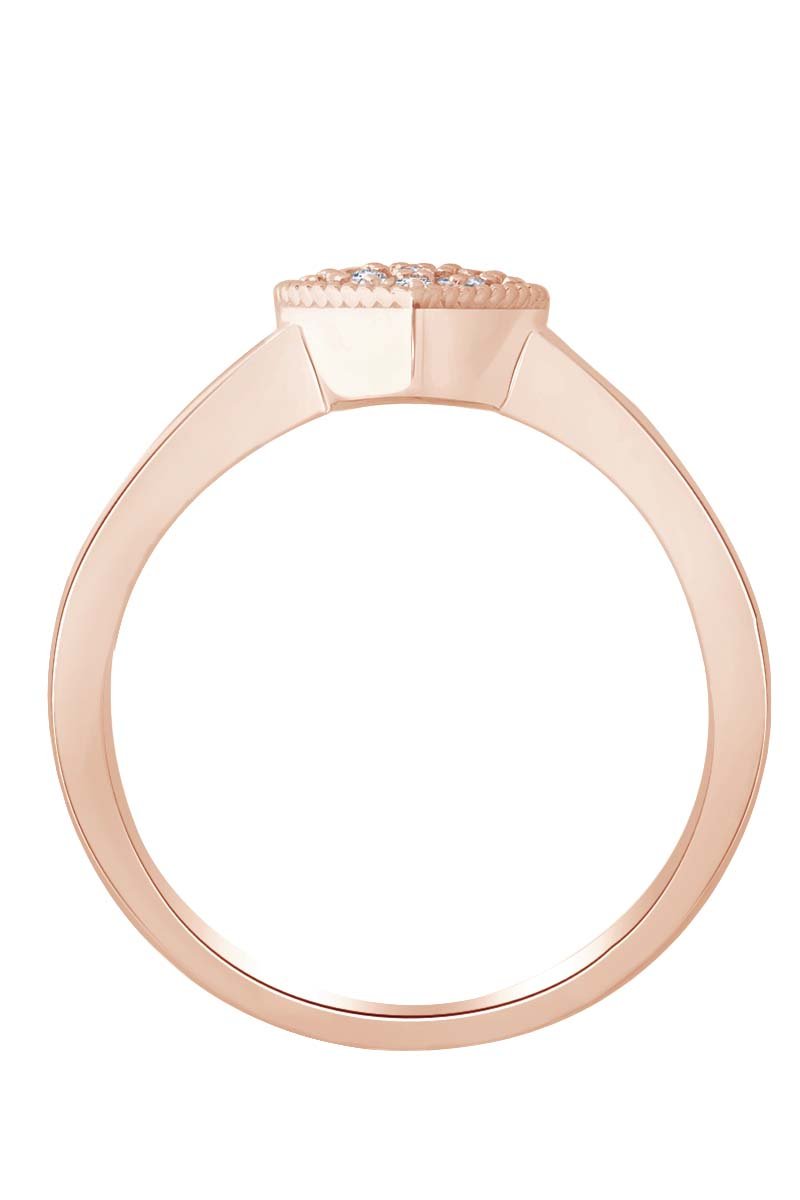 10K Solid Gold Heart Promise Ring with Natural Round White Diamond Accent - Perfect for Anniversaries, Engagements & Romantic Gifts