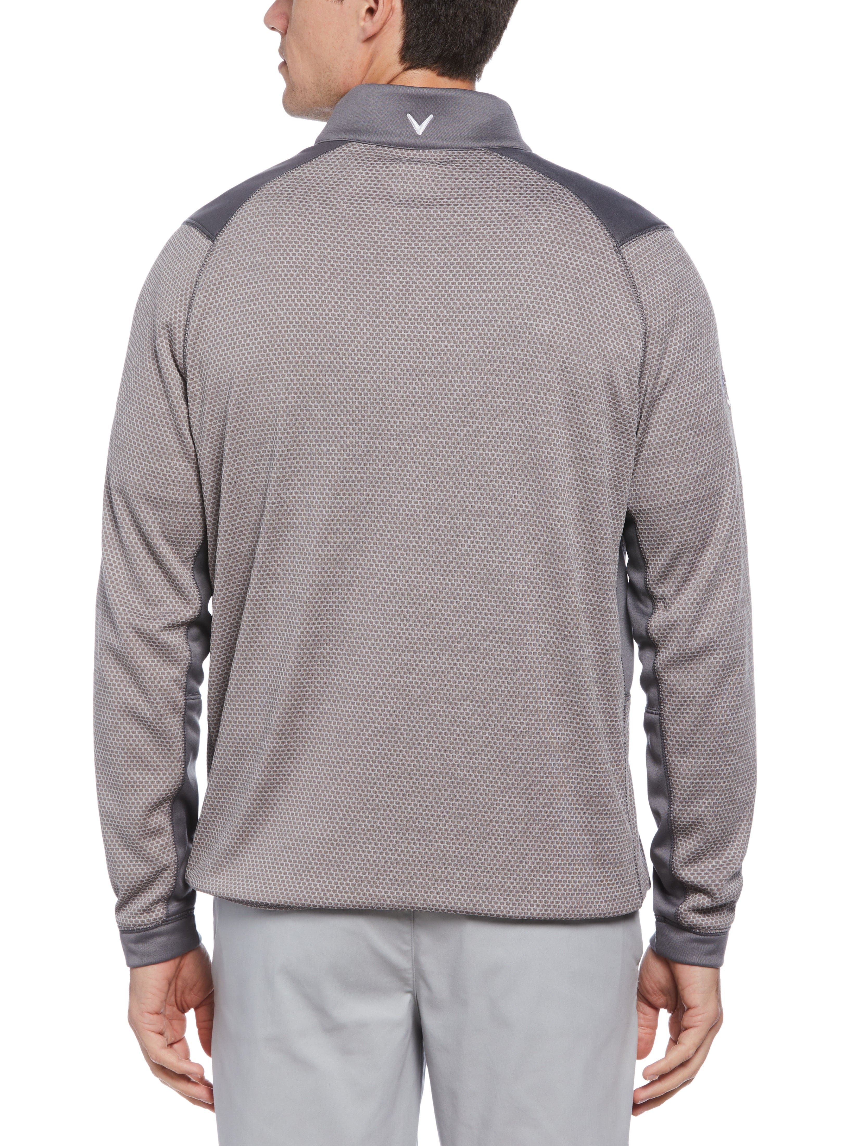 Men's Hexagon Textured 1/2 Zip Base Layer Golf Top - Moisture Wicking Thermal Shirt for Golf, Running & Outdoor Activities