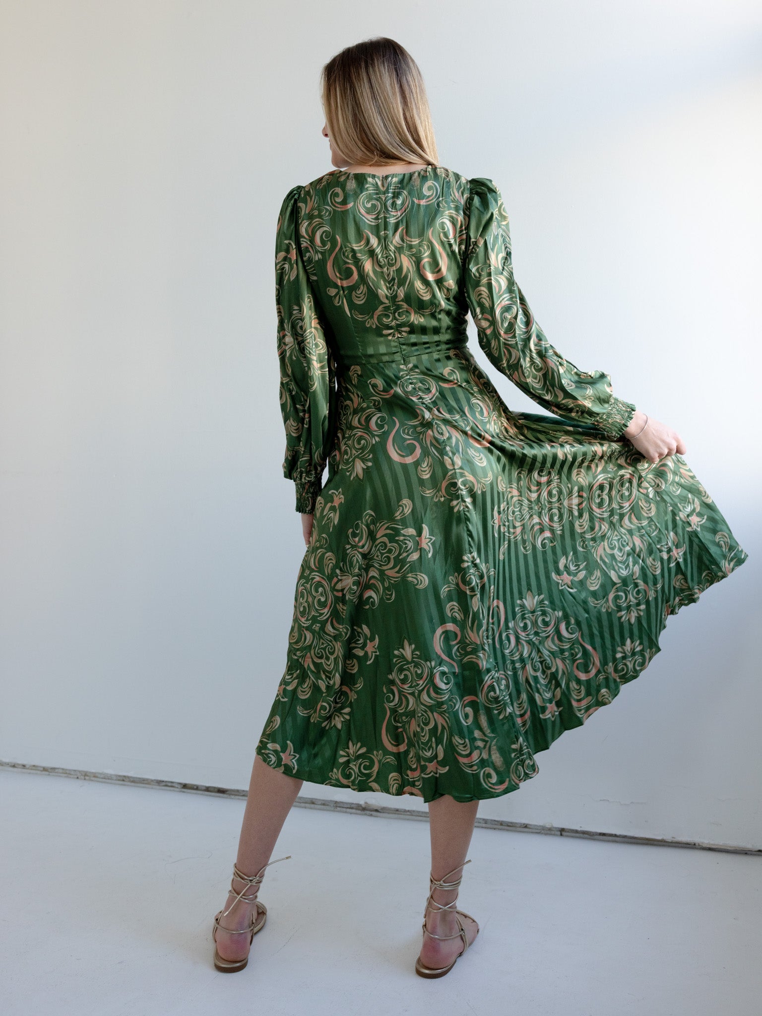 Elegant Caroline Midi Dress for Women | Flowy Summer Dress with Floral Print | Perfect for Weddings, Parties & Casual Outings