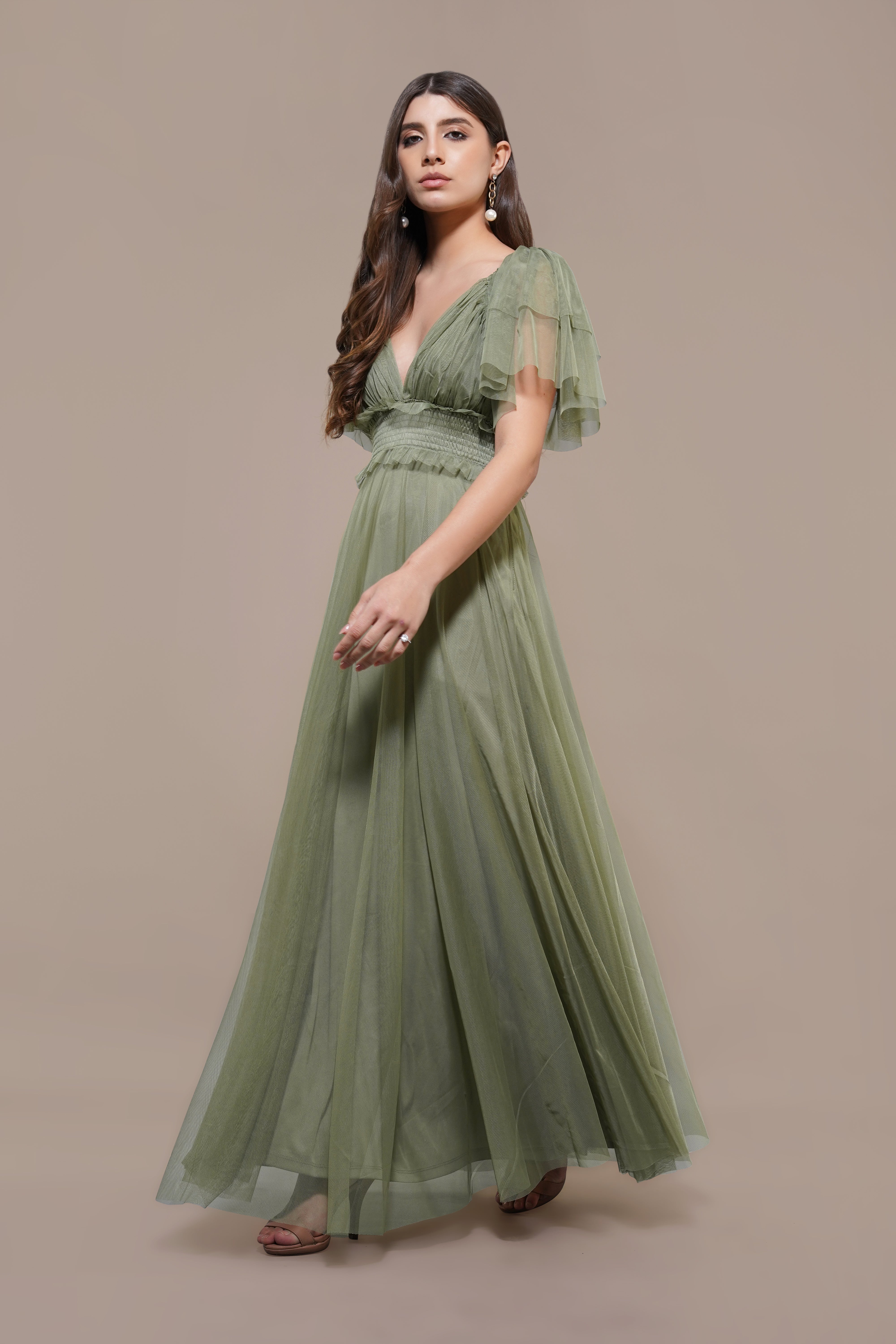 Shelby Maxi Dress in Soft Olive - Flowy Long Summer Dress for Women, Boho Chic Style, Perfect for Beach Vacations, Parties & Casual Outings