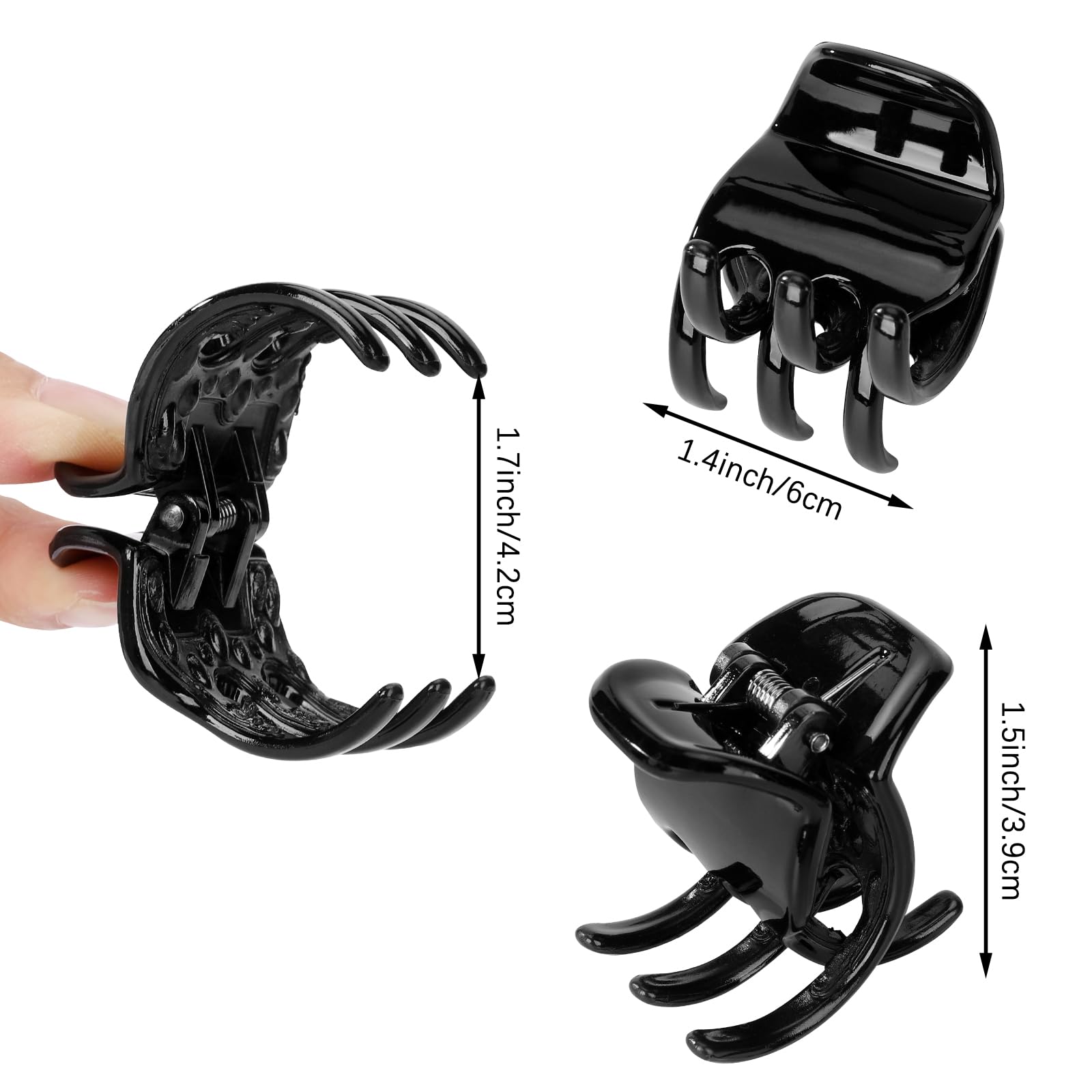 8Pcs No-Slip Hair Clips for Women and Girls - Medium Size Hair Claws Jaw Clips for Thick & Thin Hair (1.3 Inch, Black & Brown) - Perfect for School, Work, Gym and Daily Styling