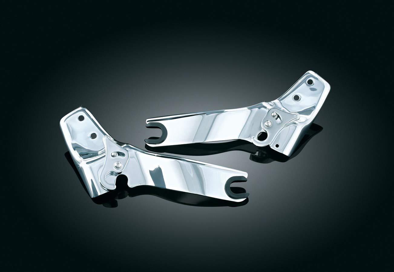 Kuryakyn 1634 Quick Release Side Plates for Harley-Davidson Motorcycles (2009-2013) - Chrome Transformer Backrest Mounting Kit - Motorcycle Passenger Comfort Accessory - Perfect for Long Rides & Touring