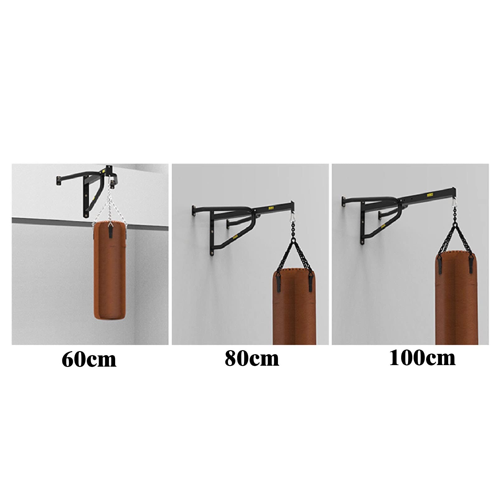ZHANGQINGXIU Heavy Duty Punching Bag Wall Bracket - Sandbag Holder, Boxing Wall Mount for MMA, Muay Thai & Fitness Training - 3 Sizes (80cm Black) - Perfect for Home Gyms, Martial Arts Studios & Boxing Clubs