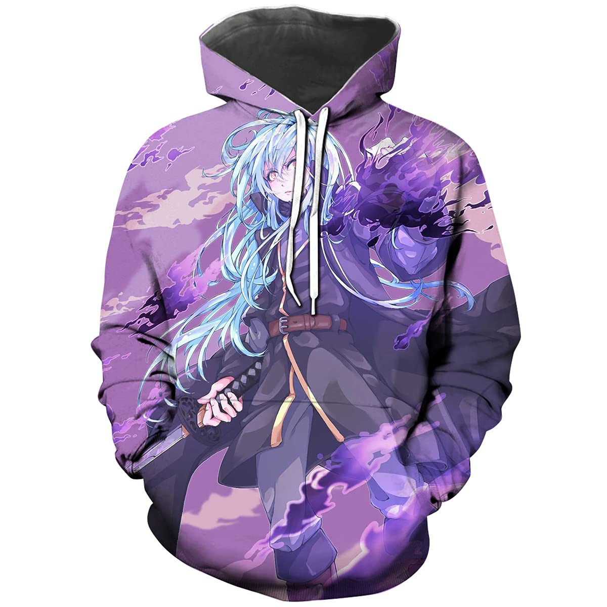 Hisayhe Anime That Time I Got Reincarnated as a Slime Hoodie Sweatshirt - Official Licensed Rimuru Tempest Cosplay Pullover for Anime Fans & Gift Idea | Perfect for Conventions, Cosplay & Casual Wear