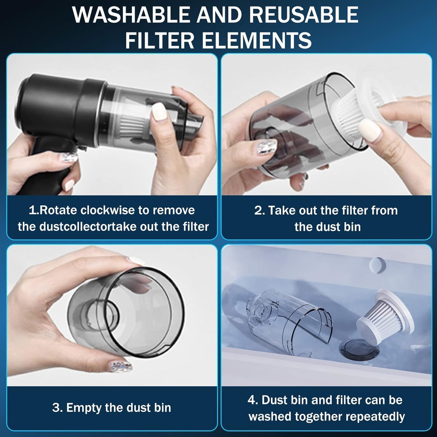 2-in-1 Wireless Mini Vacuum Cleaner - 120W High Power Handheld & Keyboard Vacuum with Brushless Motor, USB Rechargeable (Black) | Perfect for Car, Home, Office & Computer Cleaning