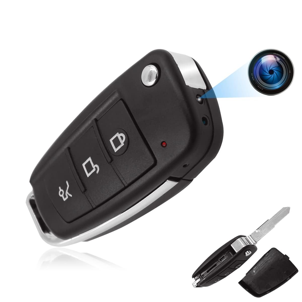 Hidden Camera Car Key - Full HD Mini Spy Key Fob Camera with Motion Detection & Night Vision | No Audio, No WiFi | Portable Nanny Cam for Baby Monitoring, Home Security & Outdoor Surveillance
