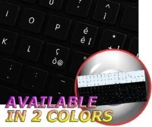 Italian Non-Transparent Keyboard Stickers for Mac - Black Background (Compatible with Desktop, Laptop & Notebook) | Perfect for Typing, Coding & Multilingual Work