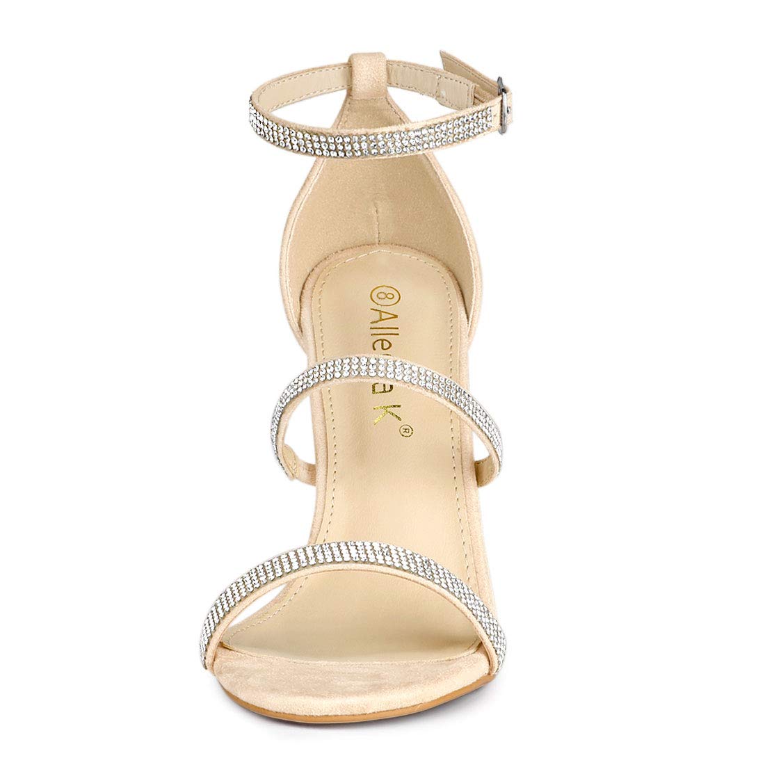 Allegra K Women's Rhinestone Ankle Strap Stiletto High Heel Sandals - Sexy Party Shoes for Weddings, Prom & Evening Events