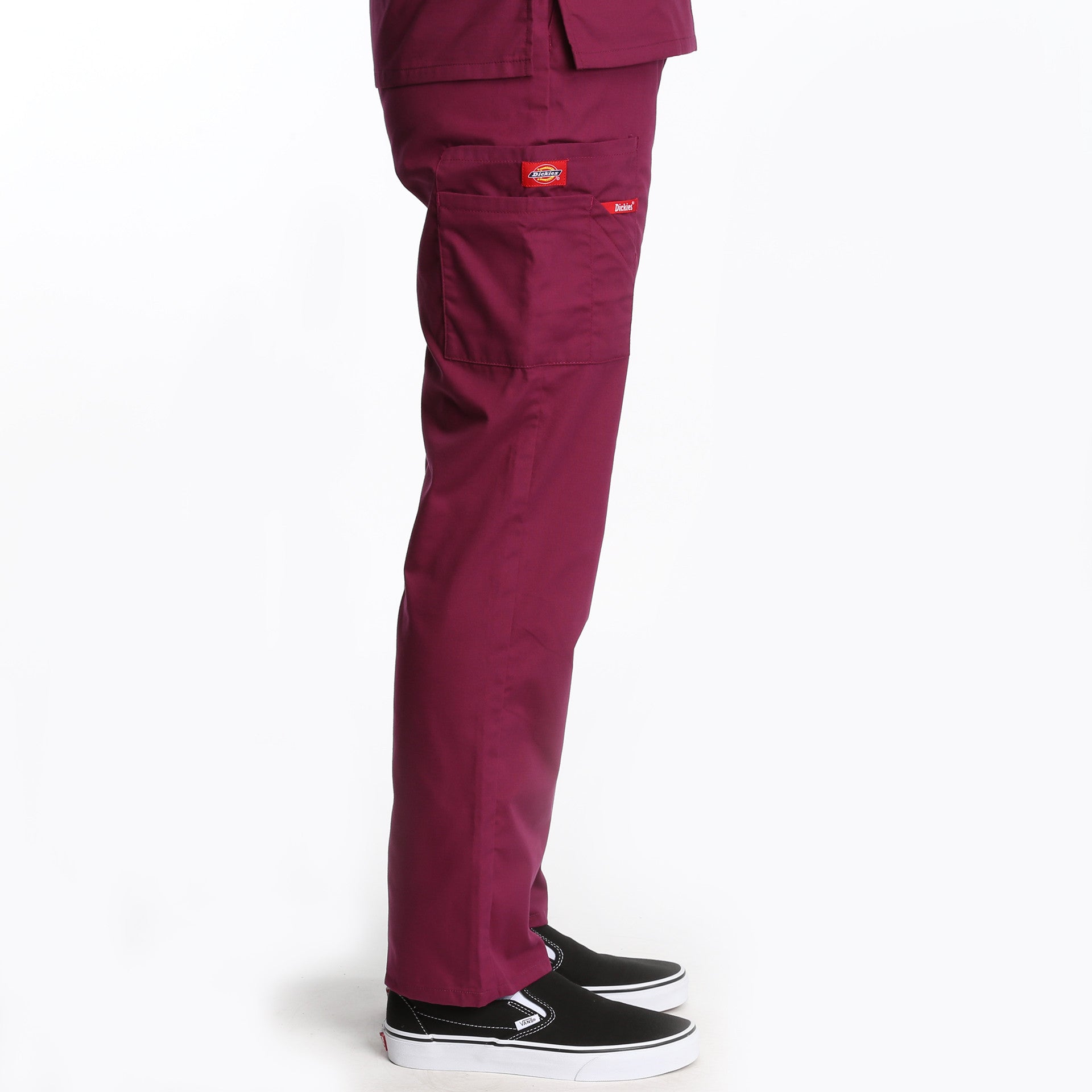 Dickies Natural Rise Elastic Waist Scrub Pants for Women - Comfortable Medical Work Pants in Wine Red - Perfect for Nurses, Doctors & Healthcare Professionals