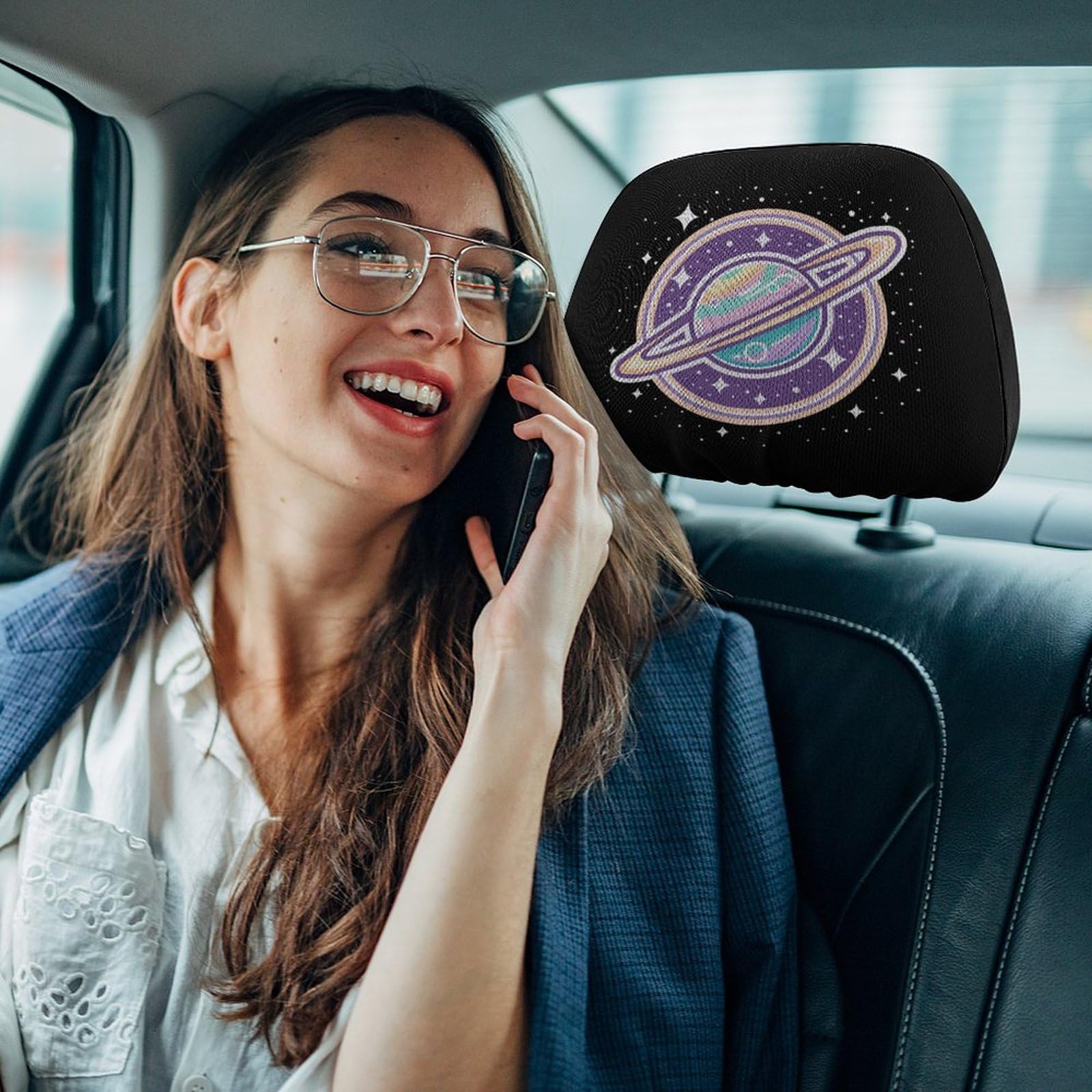 Universal Car Headrest Cover - Full Wrap Seat Protector for Comfort & Style - Compatible with Most Vehicles - 1 PC - Perfect for Road Trips, Daily Commutes & Car Interior Protection