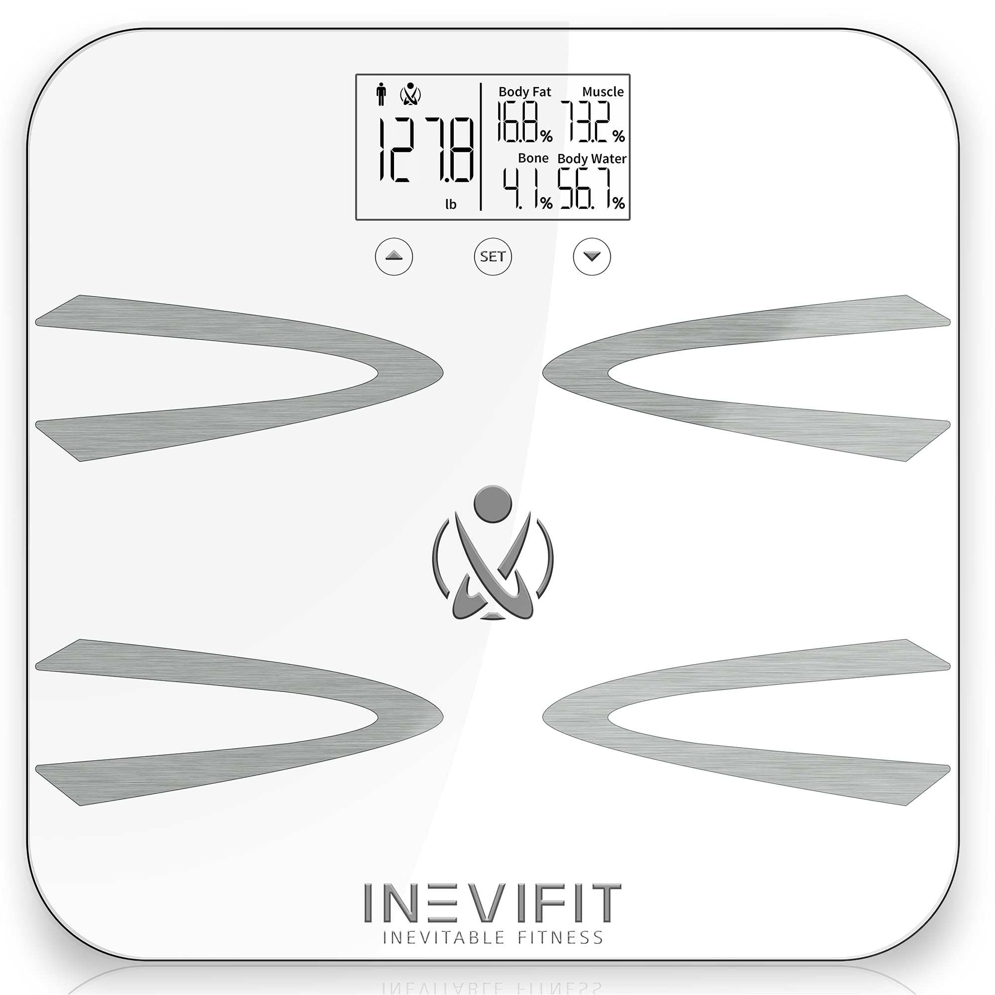 Inevifit Smart Body Fat Scale & Digital Food Scale Bundle - Bluetooth BMI Weight Scale with Body Composition Analyzer & Precision Kitchen Scale for Nutrition Tracking - Ideal for Home Gym & Meal Prep (Batteries Included)