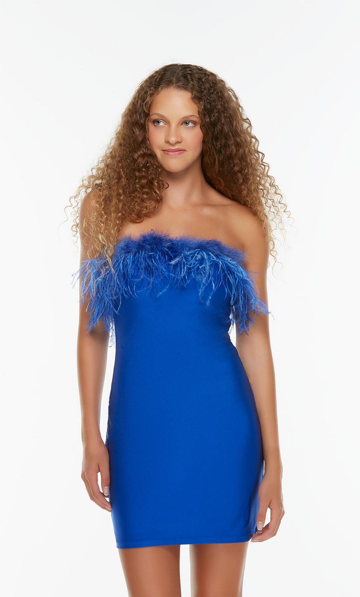 Alyce Paris Feather Homecoming Dress 4524 - Elegant Prom Gown for Women, Perfect for Dances, Parties & Special Occasions
