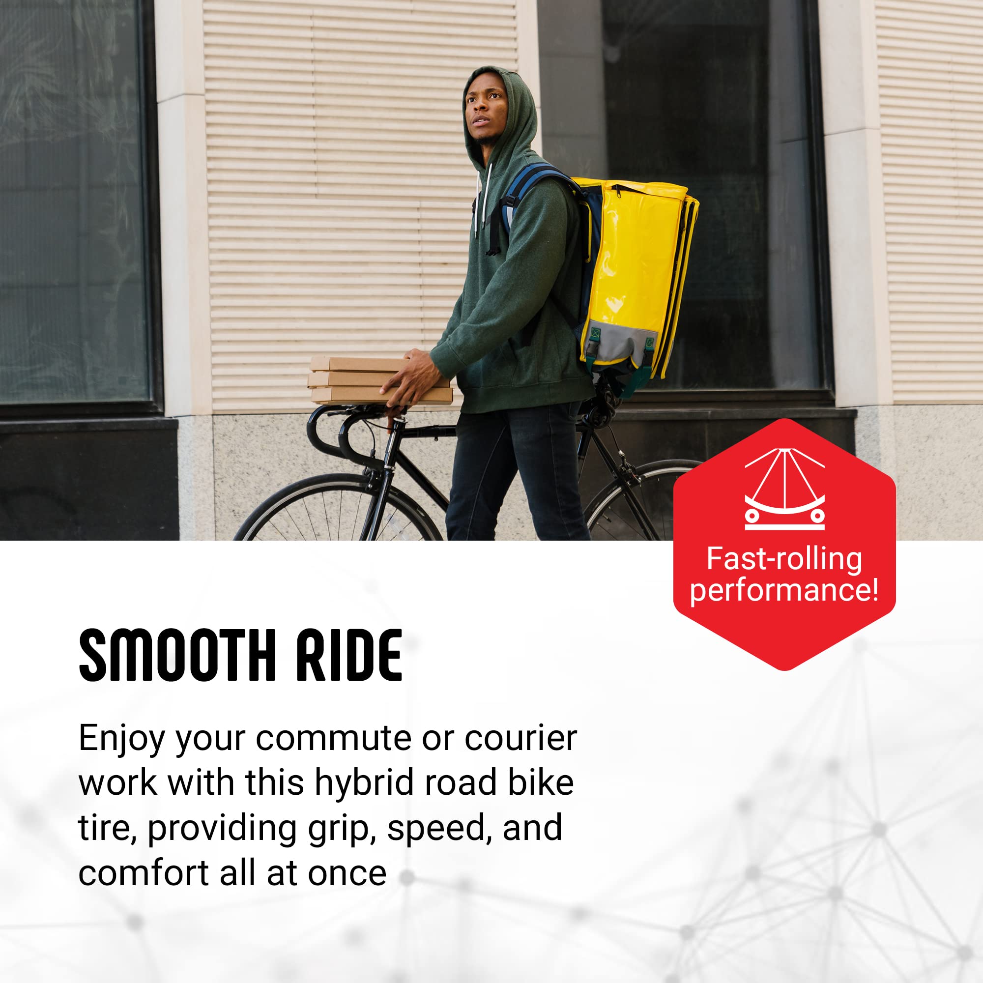 Vittoria Townee Road Bike Tire - Hybrid Bicycle Tires for Commuting, Casual Riding & Courier Work | Durable, Puncture-Resistant for Urban & Suburban Cycling