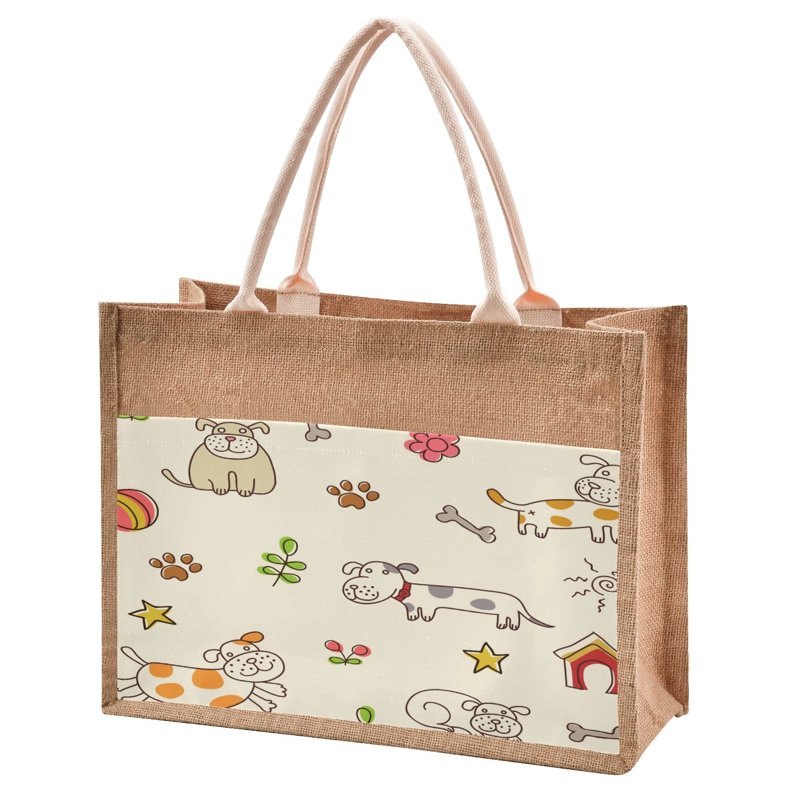 Eco-Friendly Small Burlap Tote Bag - Stylish Reusable Grocery Shopping Bag for Women | Perfect for Farmers Market, Beach Trips & Everyday Use