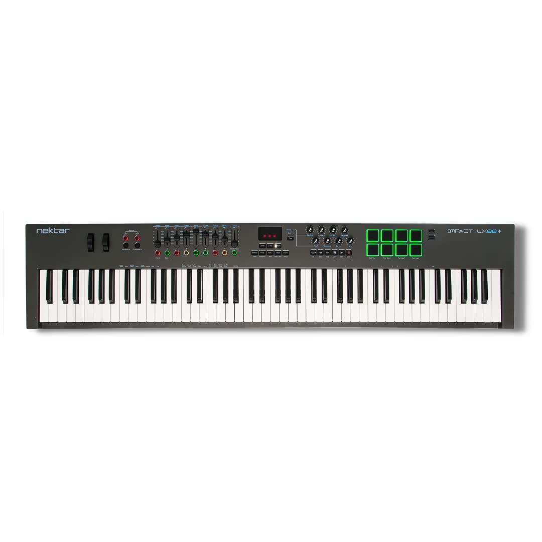 Nektar Impact LX88+ 88-Key USB MIDI Keyboard Controller with Semi-Weighted Keys - Perfect for Music Production, Studio Recording & Live Performance
