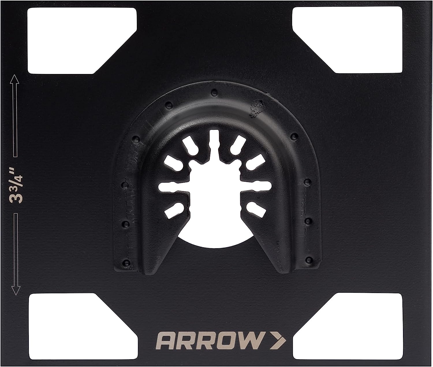 Arrow OSCGB2-1 2 Gang Electrical Box Drywall Cutting Blade for Oscillating Tools - Universal Fit for Most Multitools, Includes Adapter, Cuts 4” x 3-3/4” Holes - Perfect for Electrical Installations & Drywall Repairs
