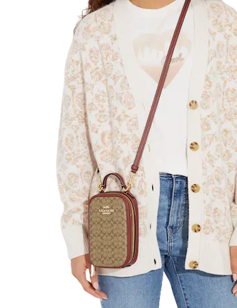 Coach Eva Phone Crossbody Bag in Colorblock Signature Canvas - Stylish & Compact for Everyday Use, Travel, and On-the-Go Essentials