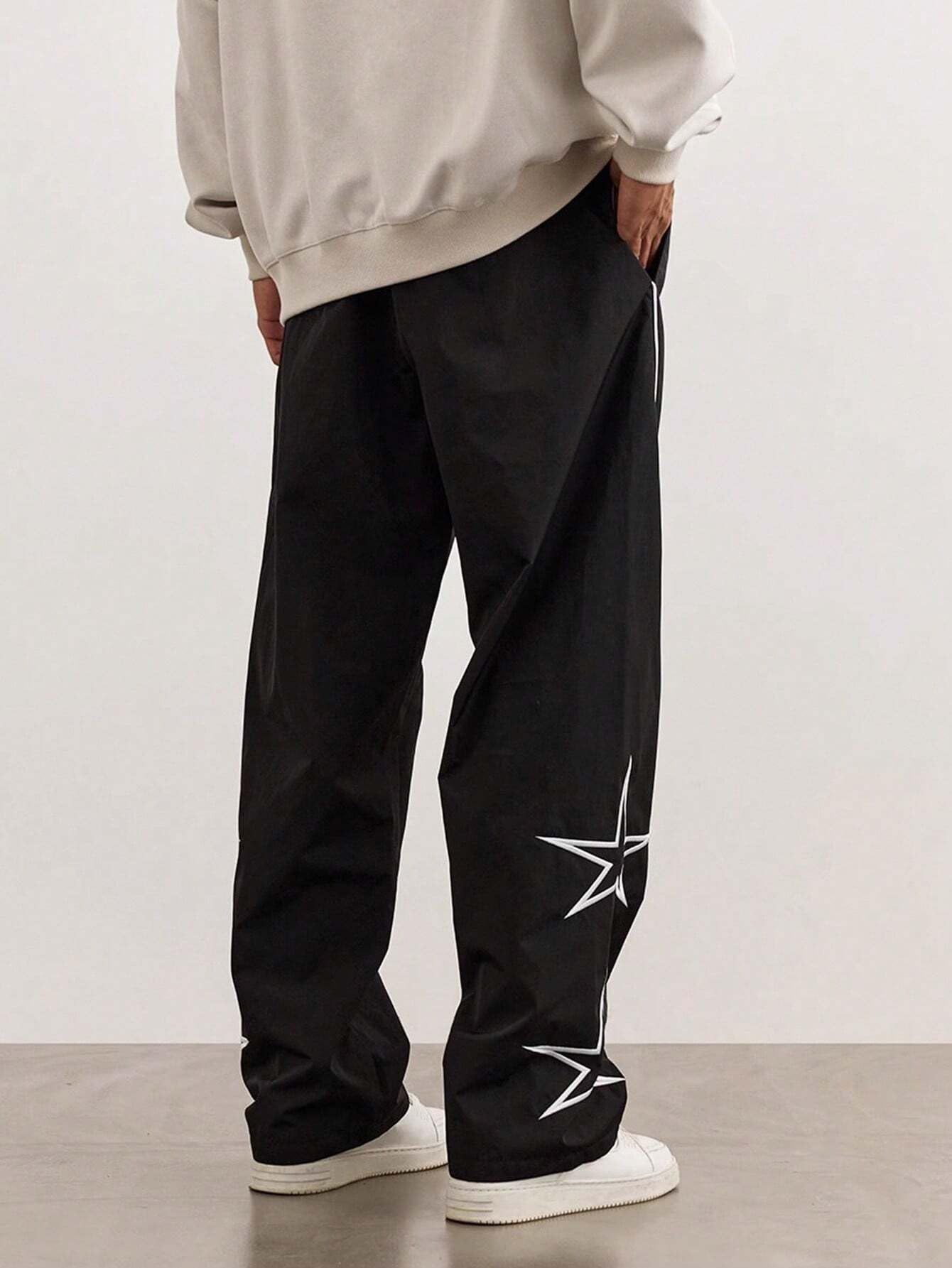ZAFUL Men's Y2K Fashion Casual Pants - Lightweight Striped Drawstring Baggy Straight Leg Trousers for Streetwear, Dance & Everyday Outfits