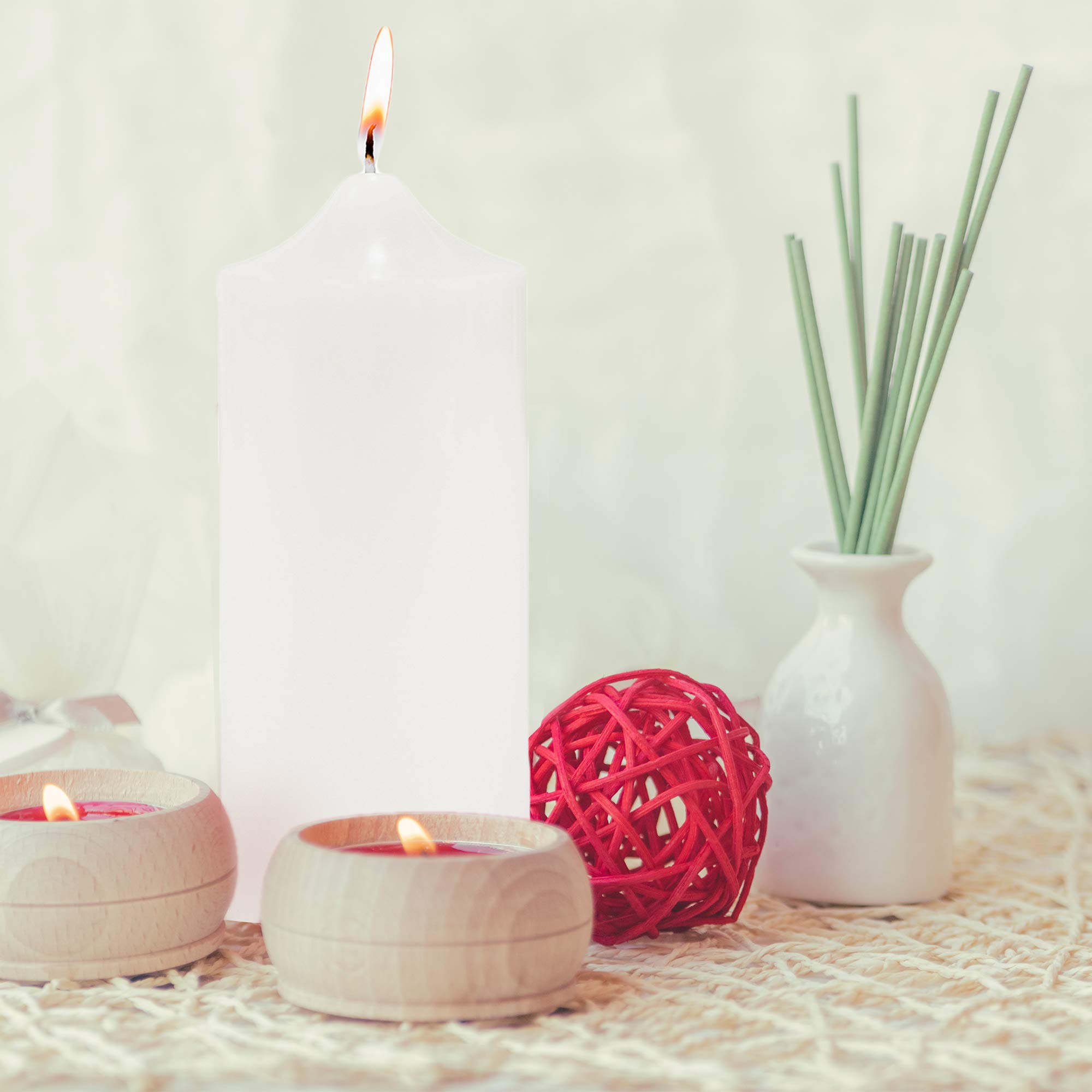 Unscented White Pillar Candles 3