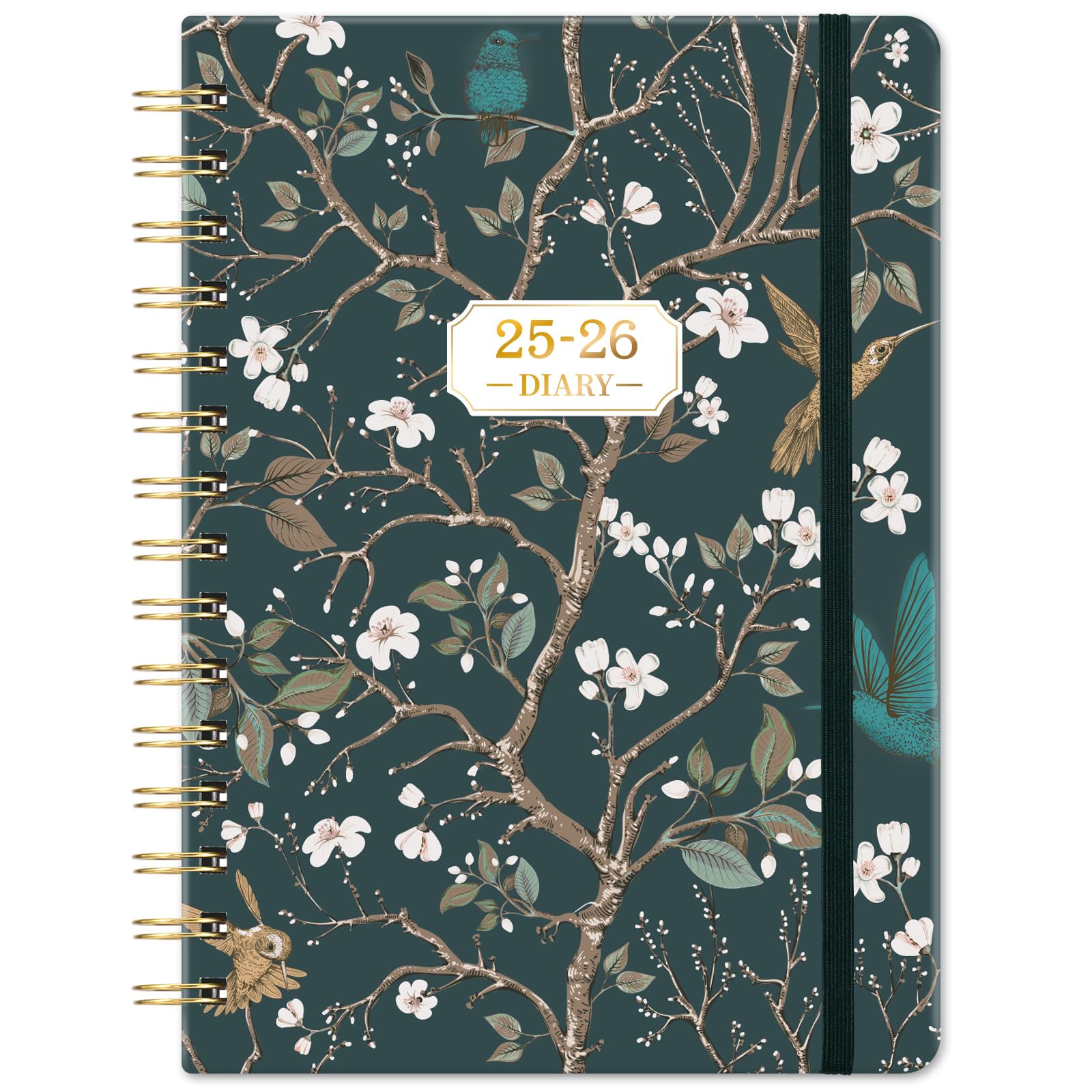 2025-2026 Academic Planner - A5 Weekly Diary from August 2025 to July 2026 with Twin-Wire Binding, Hard Cover & Elastic Closure (21.5x15.5x1.5cm) - Perfect for Students, Teachers & Office Professionals