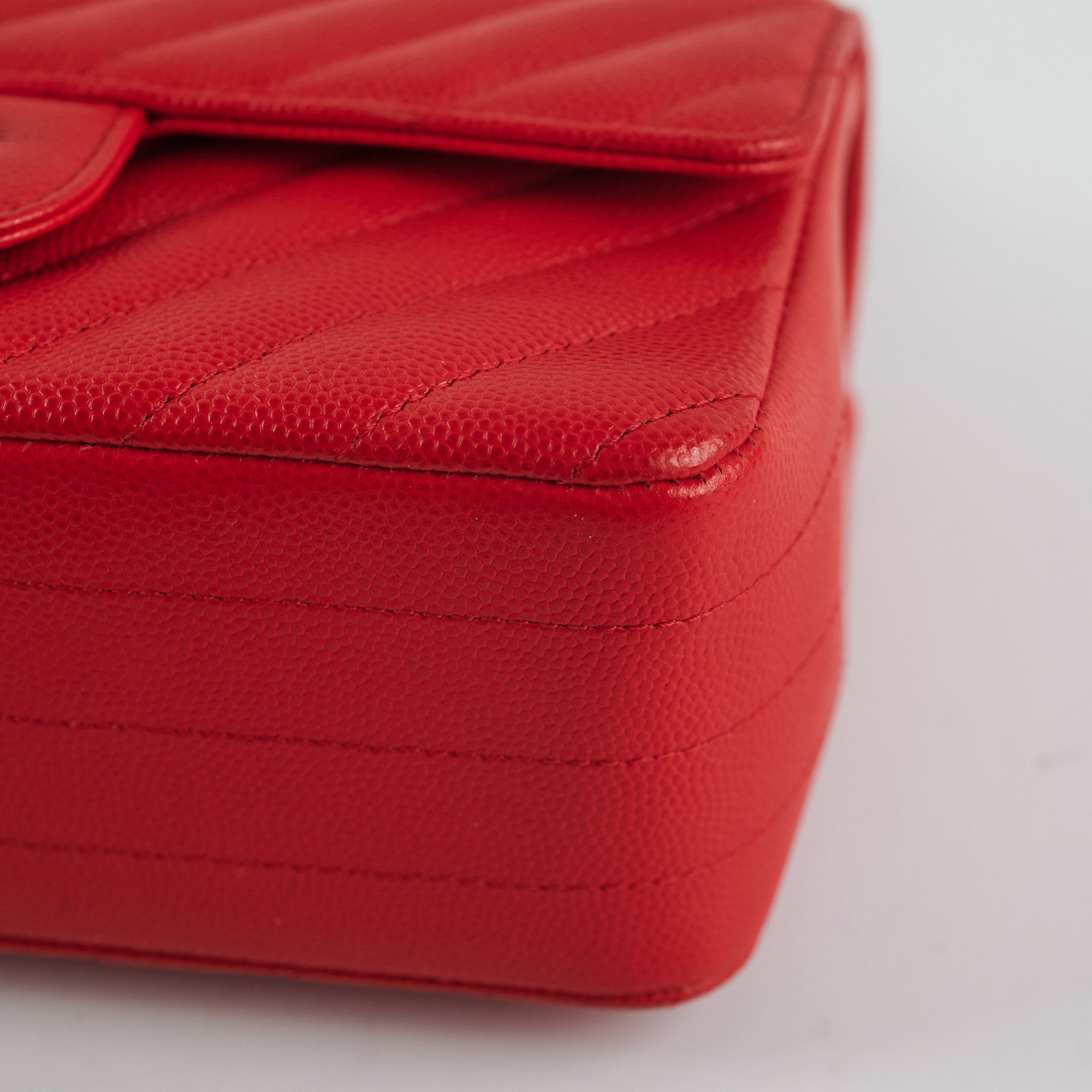 Chanel Mini Rectangular Flap Bag in Caviar Leather - Classic Red Luxury Crossbody Purse for Women | Perfect for Evening Parties, Date Nights & Special Occasions