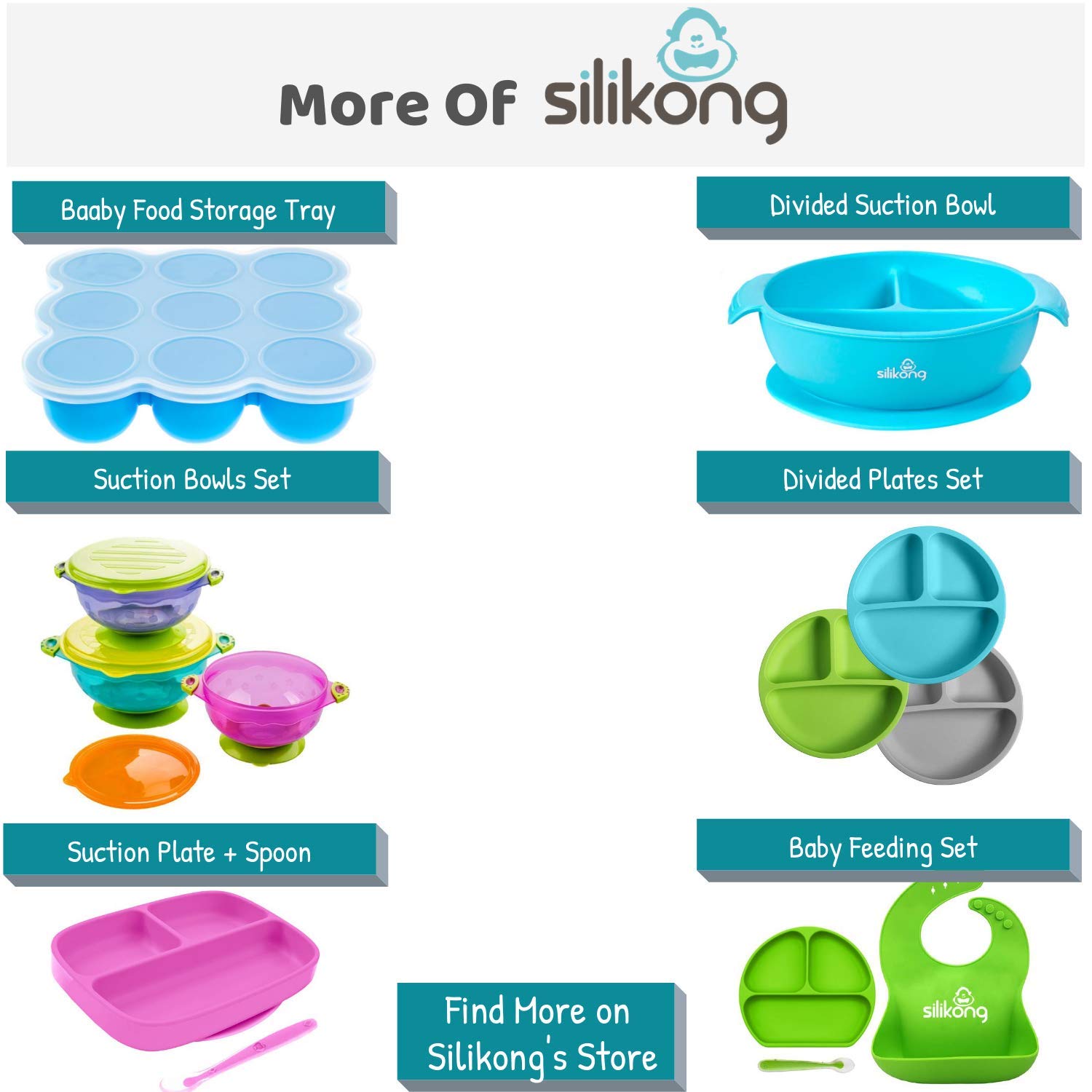 Non-Slip Silicone Suction Plate for Toddlers - BPA Free, 100% Food-Grade | Microwave, Dishwasher & Oven Safe Baby Feeding Plate with Divider | Perfect for High Chairs, Travel & Mess-Free Meals (Turquoise, 1-Pack)