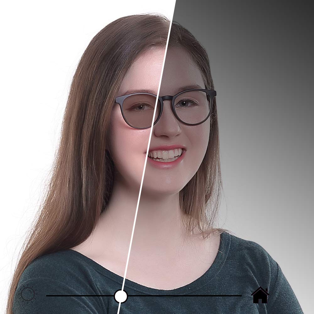 Blue Light Blocking Glasses for Women & Men - Photochromic Brown Sunglasses with Spring Hinge, Anti Eyestrain Computer Reading Glasses, Anti Glare Gaming & TV Glasses for Office, Driving & Screen Time Protection