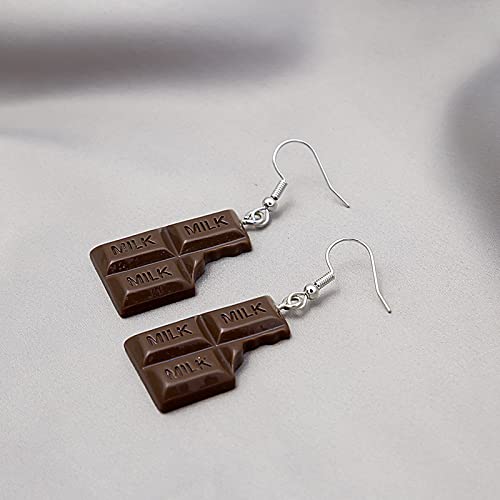Handmade Polymer Clay Strawberry Cake Chocolate Drop Earrings - Cute Unique Resin Food Jewelry for Women & Girls | Perfect for Parties, Gifts & Kawaii Fashion Accessories