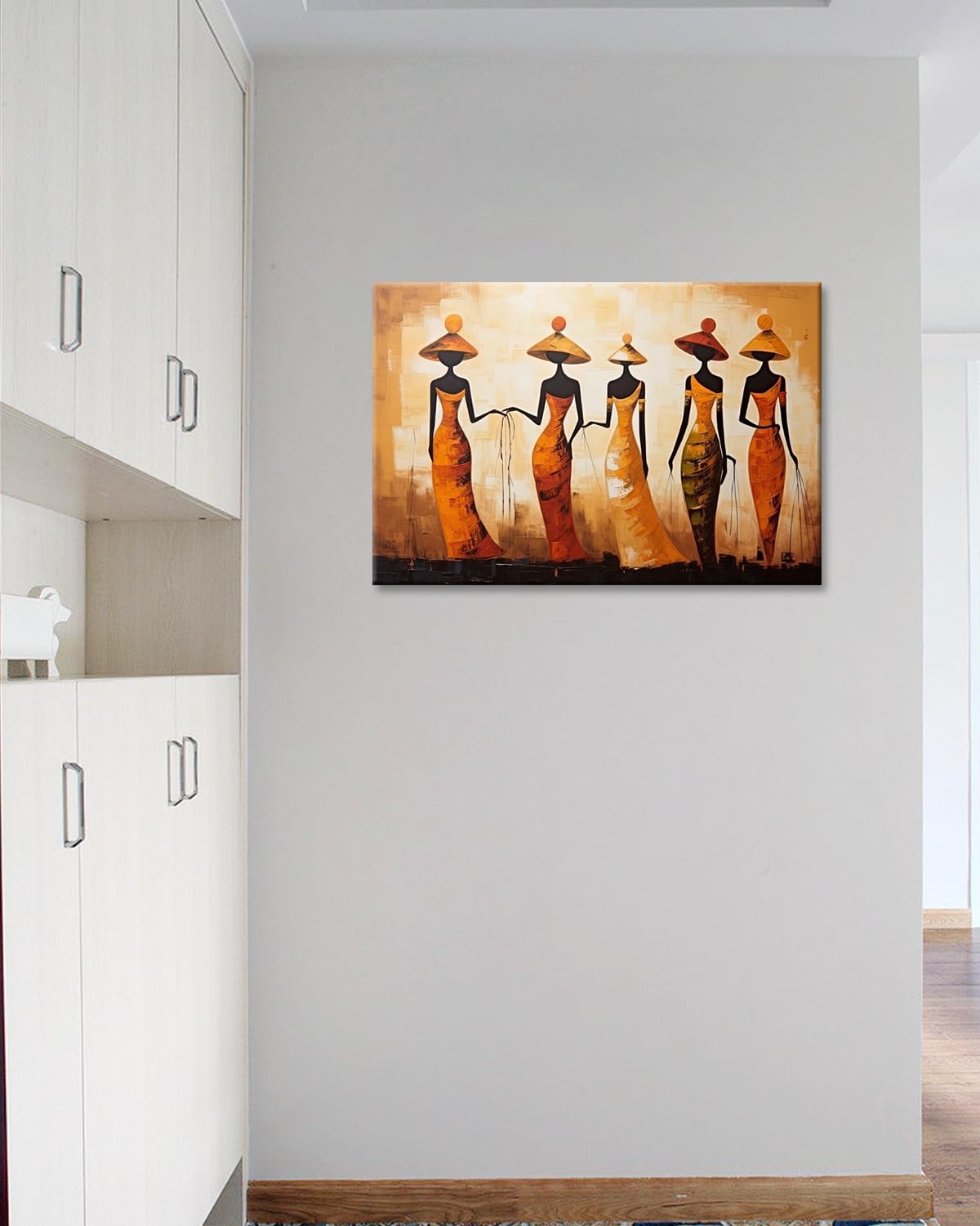 GLOKAKA Black African Woman Canvas Art Print - Abstract Ethnic Tribal Portrait Painting for Wall Decor, Bedroom & Living Room | Modern Home & Office Decorations