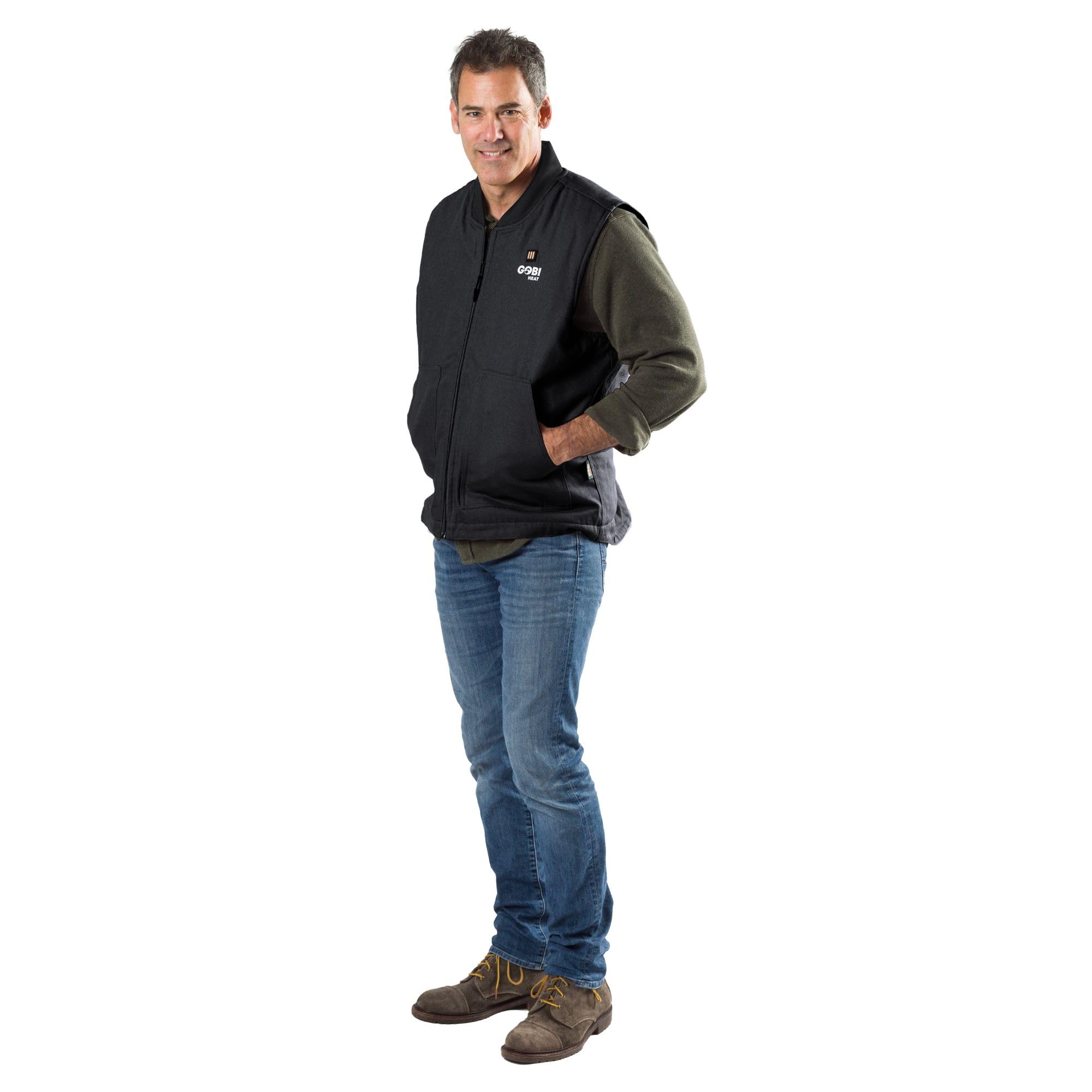 Ibex Men's Heated Work Vest with Battery Pack - 9 Hours Continuous Heating, 3 Adjustable Heat Settings (Includes USB Charging Cable) - Perfect for Outdoor Jobs, Winter Construction & Cold Weather Activities
