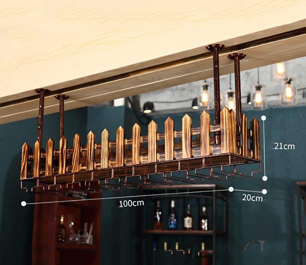 Adjustable Ceiling Wine Rack - 100cm Wall Mounted Glass & Bottle Holder for Wine Storage | Perfect for Kitchen, Bar, Restaurant & Home Decor