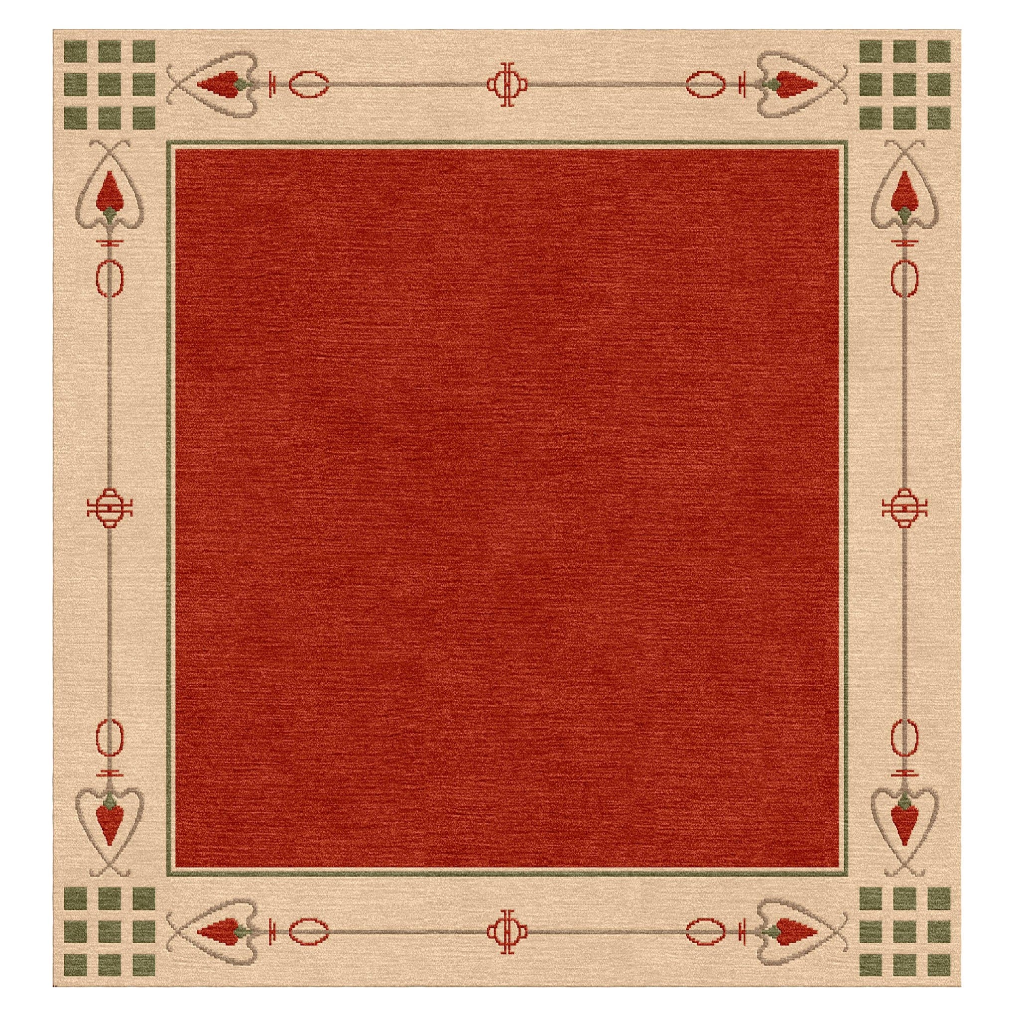 Highland Park Red Area Rug - Soft & Durable Handmade Carpet for Living Room, Bedroom, or Office Decor