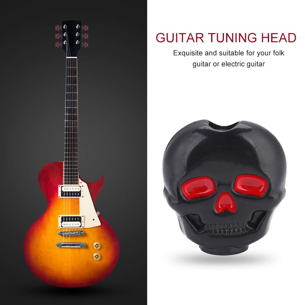6-Piece Plastic Tuning Peg Caps - Replacement Key Button Heads for Acoustic, Electric & Folk Guitars - Perfect for Guitar Maintenance & Protection