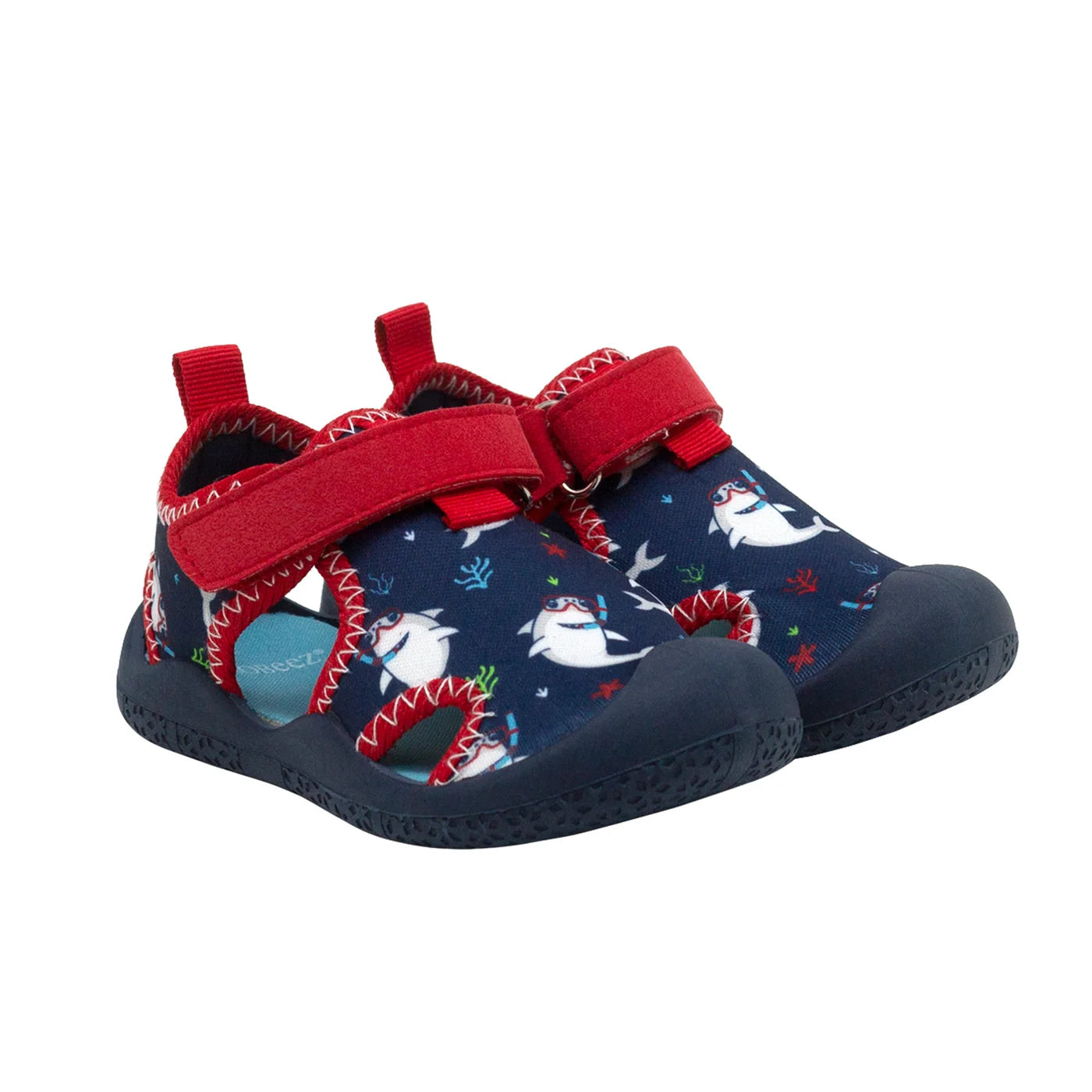 Robeez Shark Bite Water Shoes for Toddlers & Kids - Non-Slip Aqua Socks for Beach, Pool & Water Play | Lightweight & Quick-Dry Swim Shoes